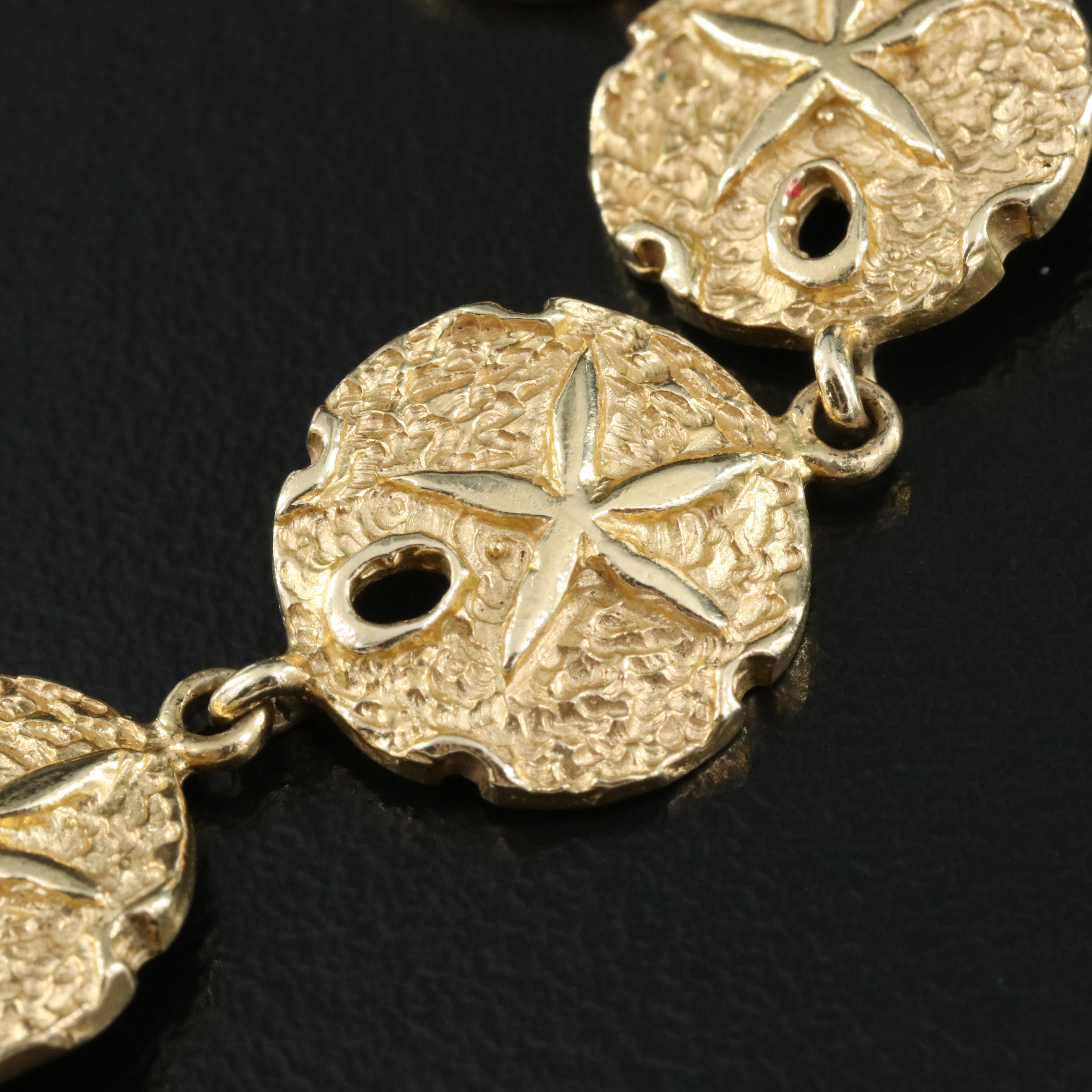 14K Sand Dollar Line Bracelet