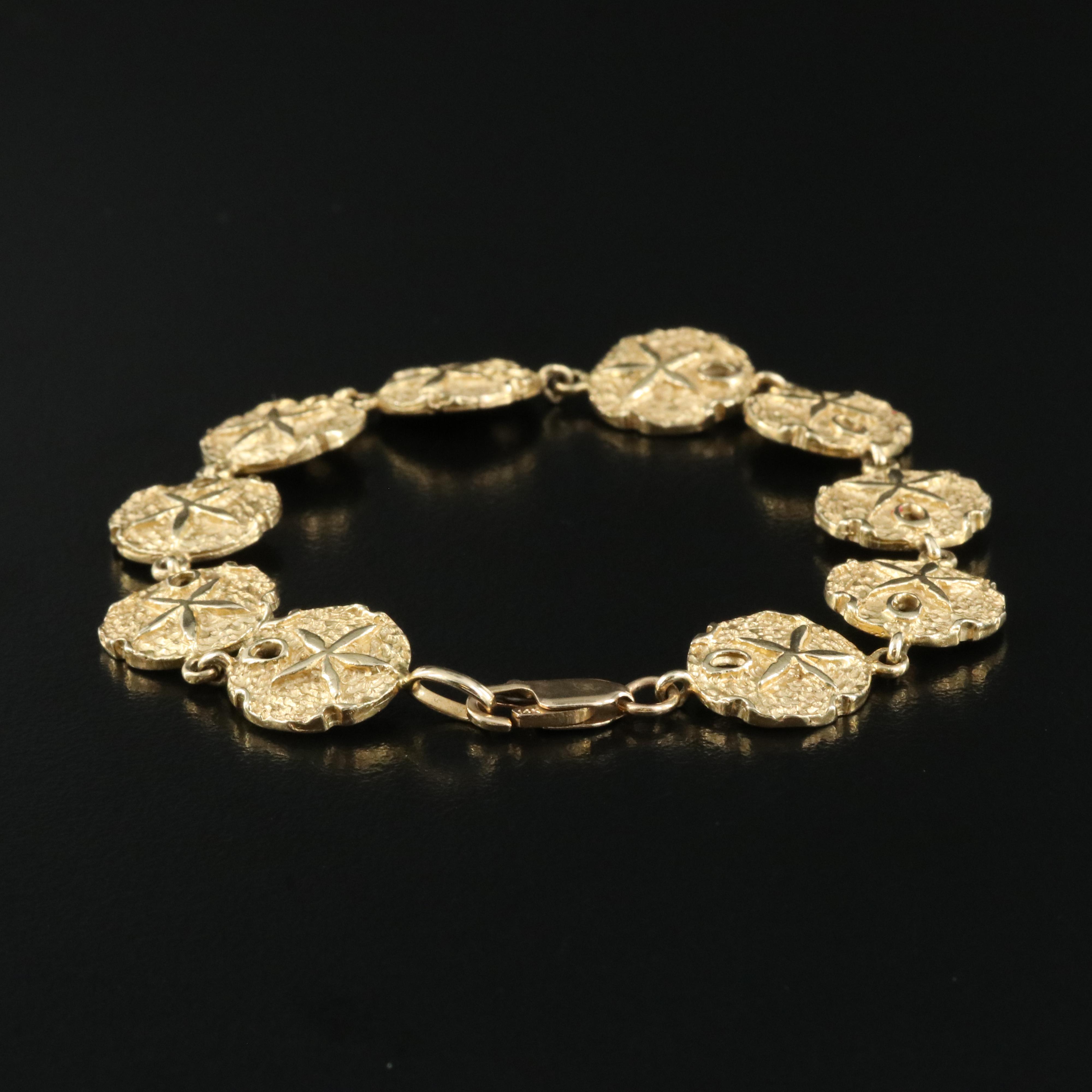 14K Sand Dollar Line Bracelet