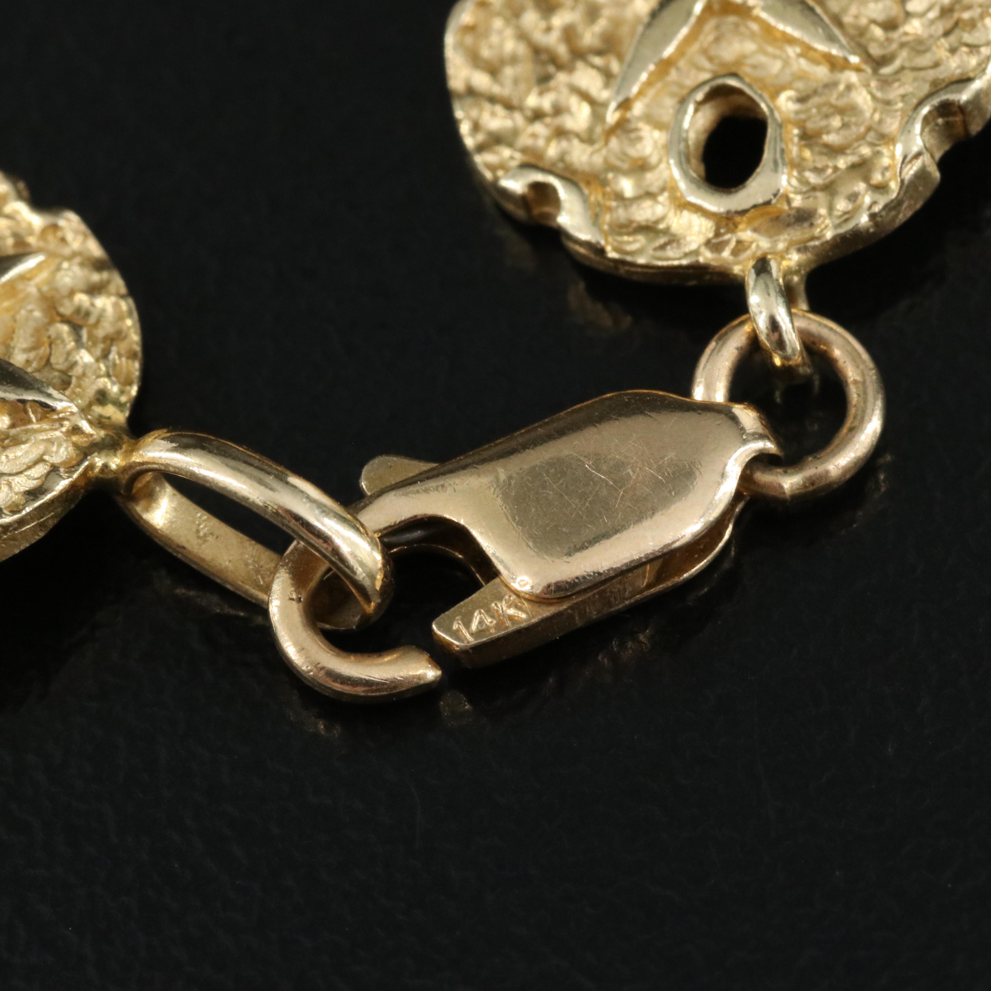 14K Sand Dollar Line Bracelet