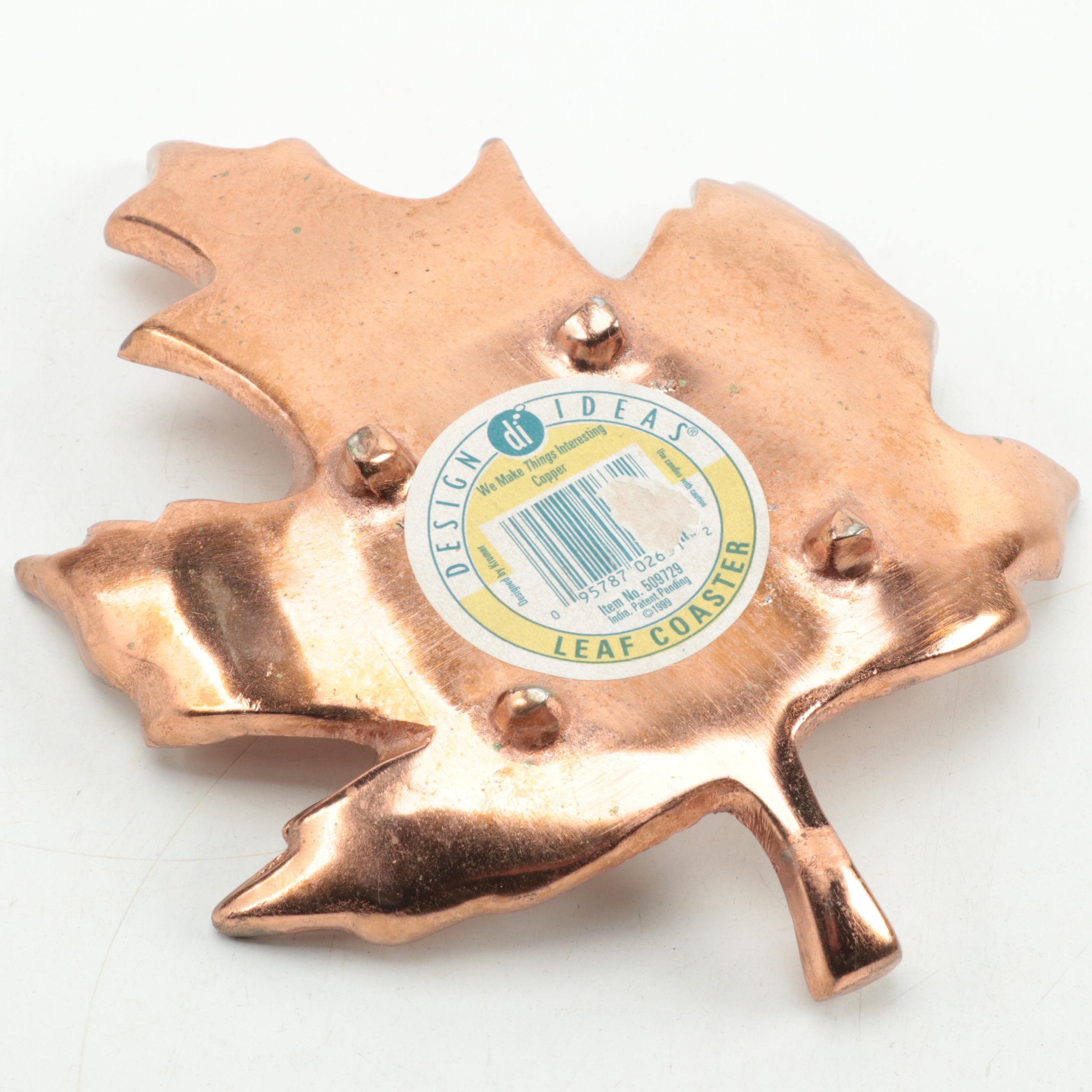 Repurposed Deer Antlers and Horn Cigar Stand With Copper Maple Leaf Coaster