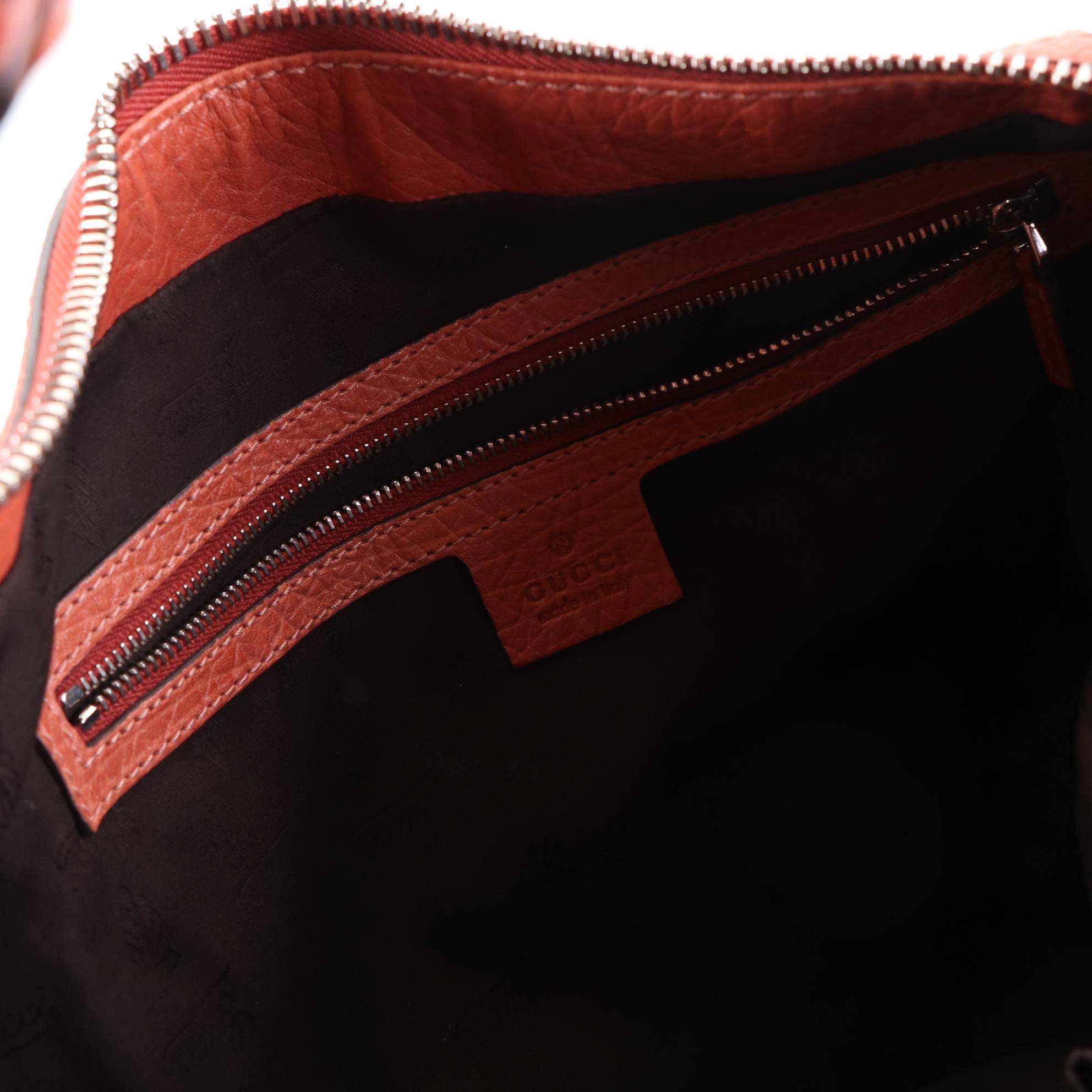 Gucci Bamboo Bar Medium Hobo Bag in GG Canvas with Grain Leather Trim