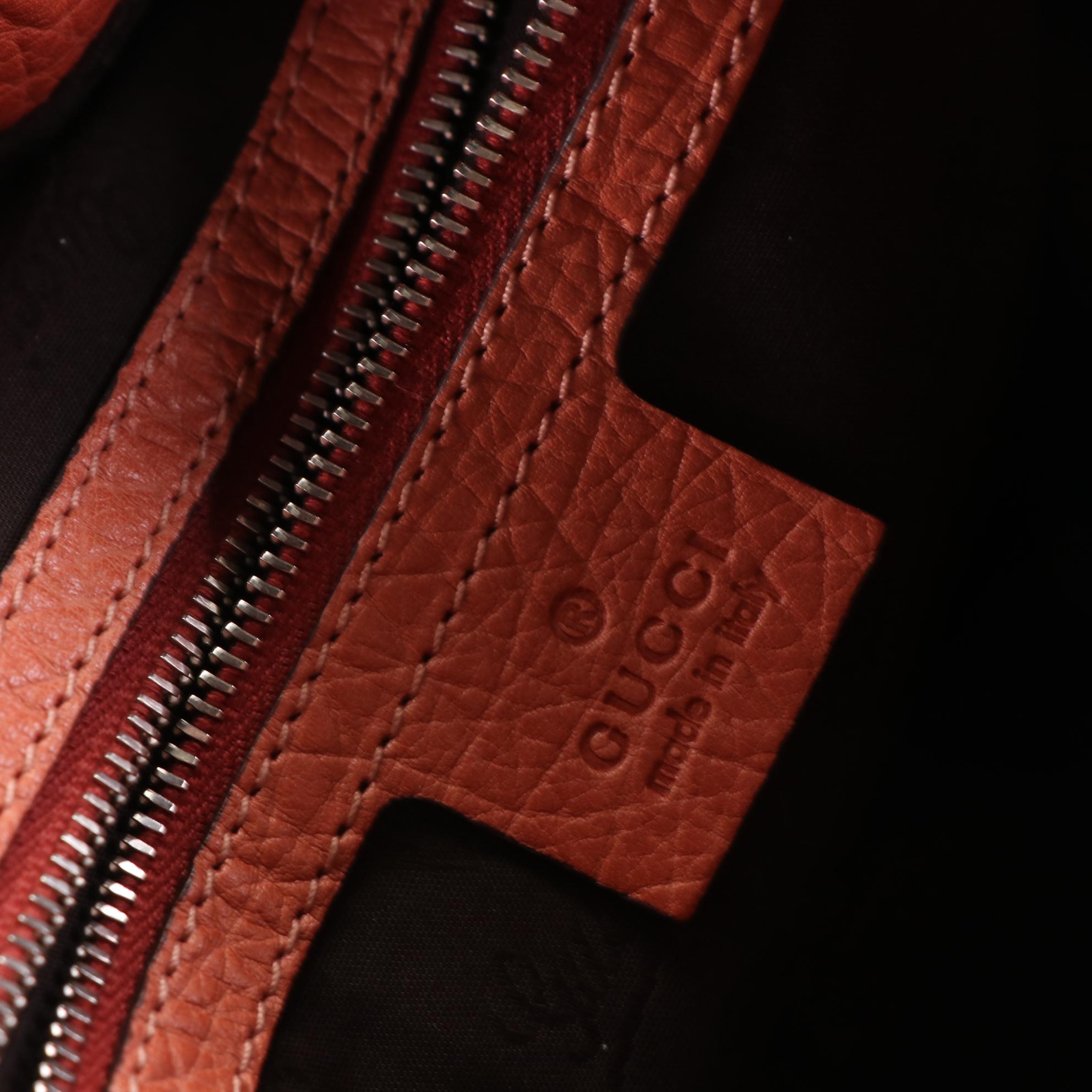 Gucci Bamboo Bar Medium Hobo Bag in GG Canvas with Grain Leather Trim