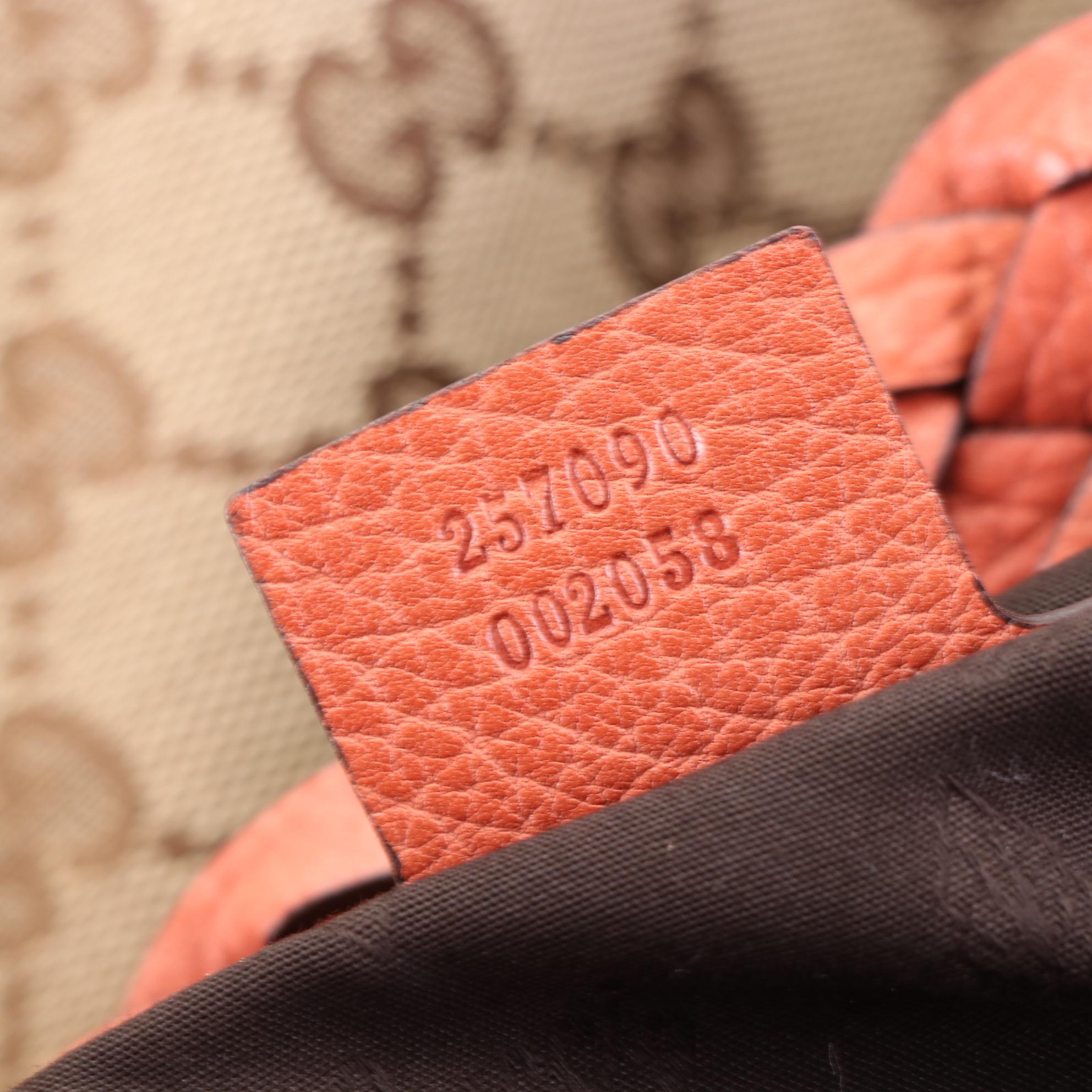 Gucci Bamboo Bar Medium Hobo Bag in GG Canvas with Grain Leather Trim