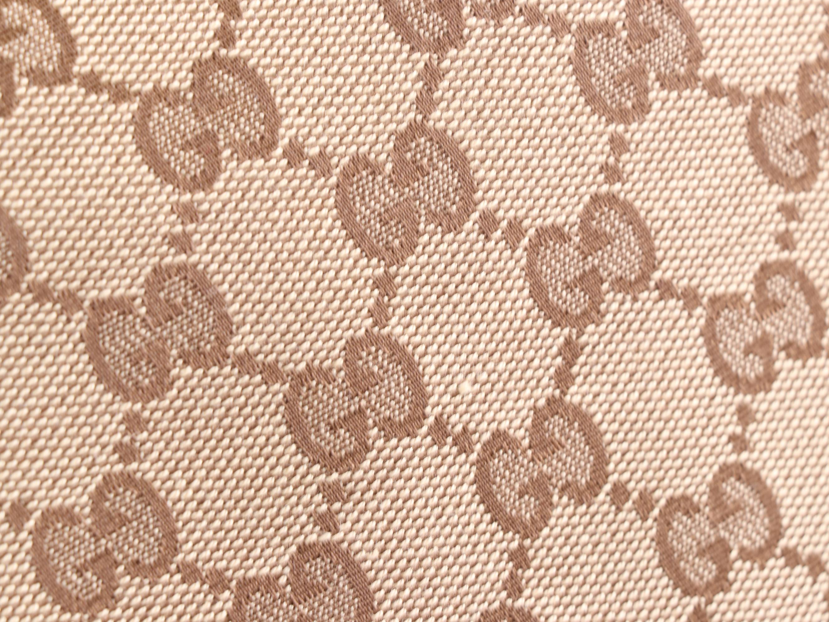 Gucci Bamboo Bar Medium Hobo Bag in GG Canvas with Grain Leather Trim