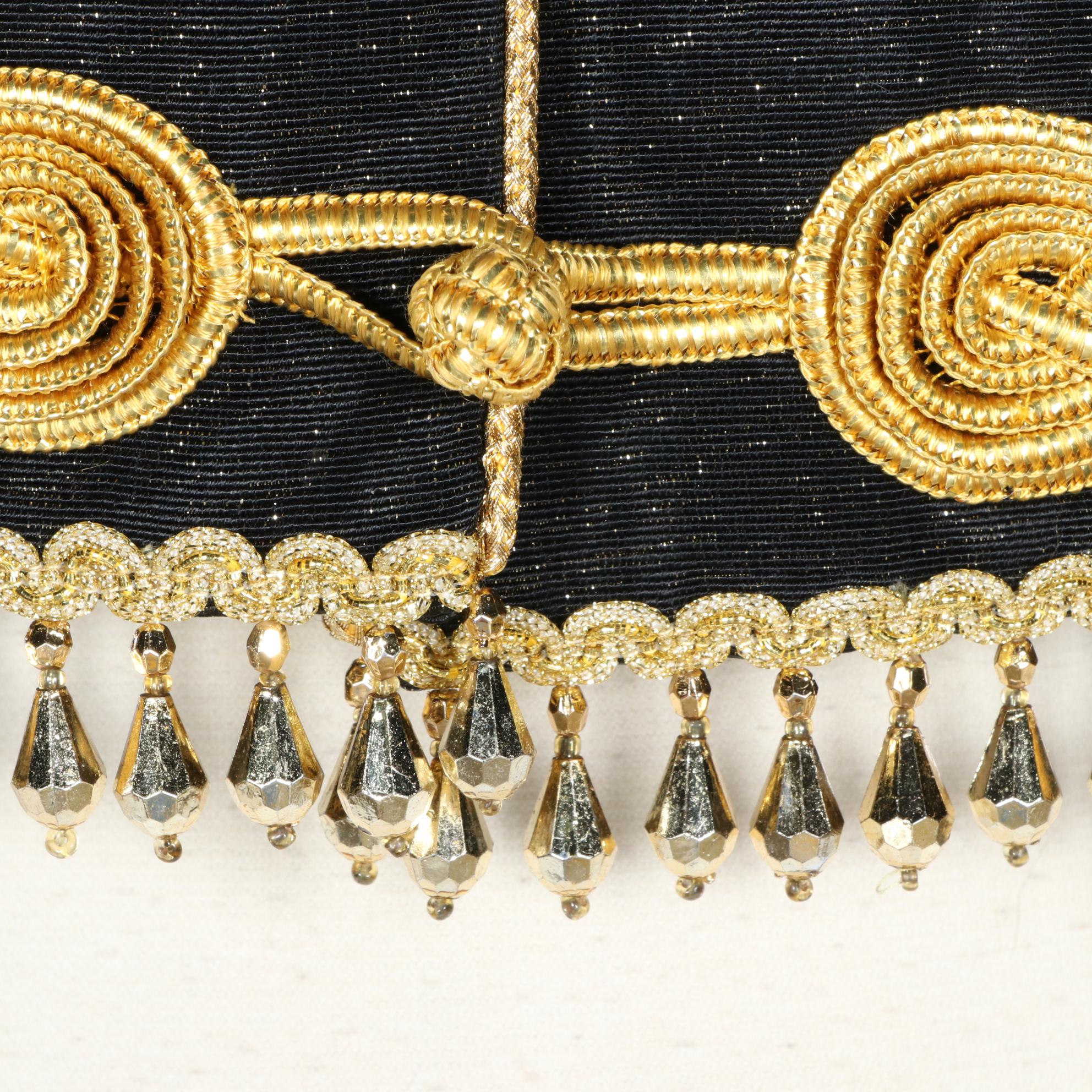 Yves Saint Laurent Metallic Jacket with Tassel Accents and Beaded Trim