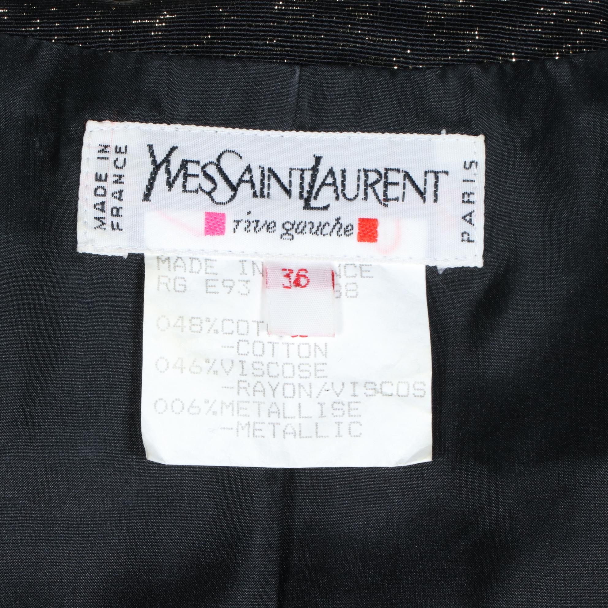 Yves Saint Laurent Metallic Jacket with Tassel Accents and Beaded Trim