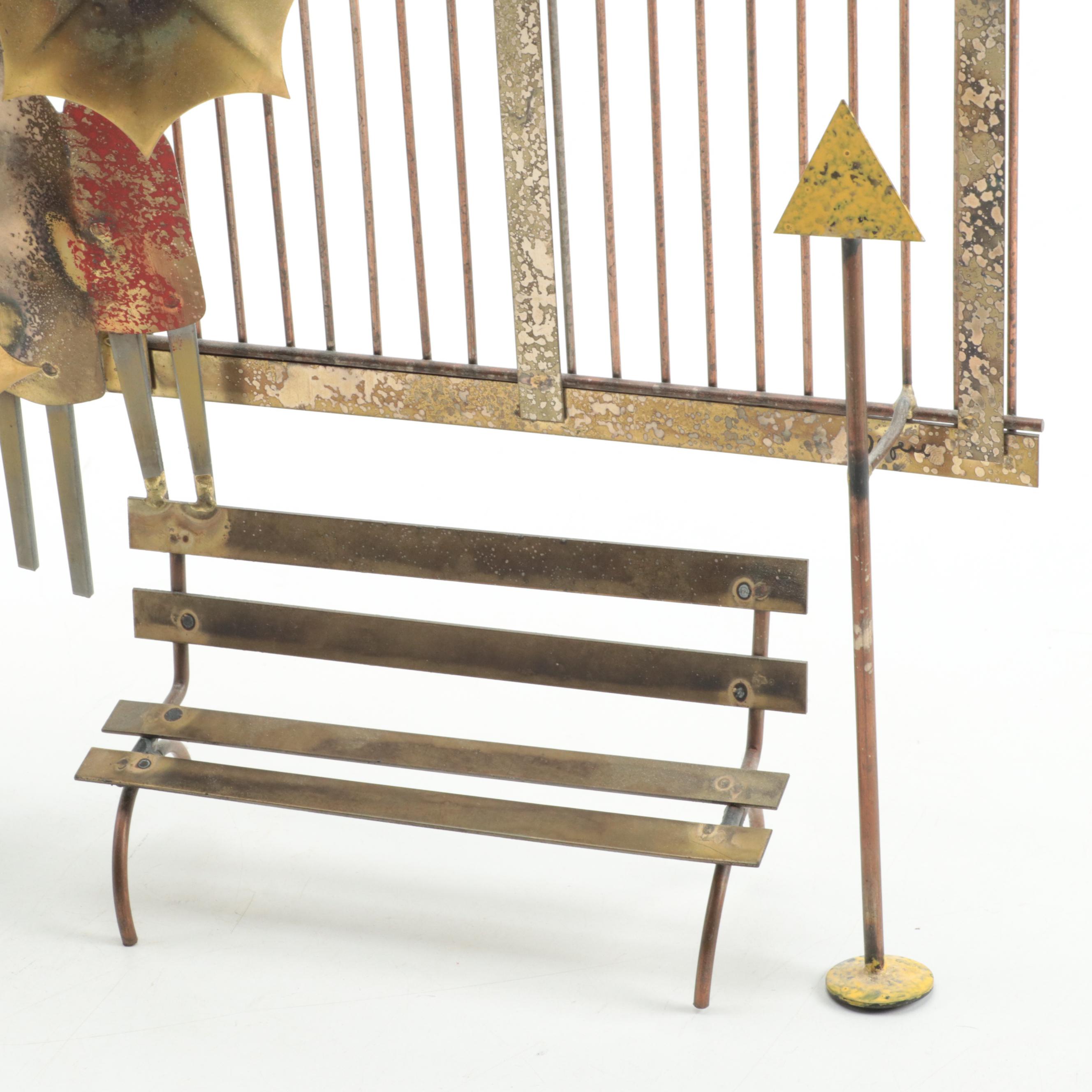 Curtis Jeré Copper and Brass Wall Hanging Sculpture