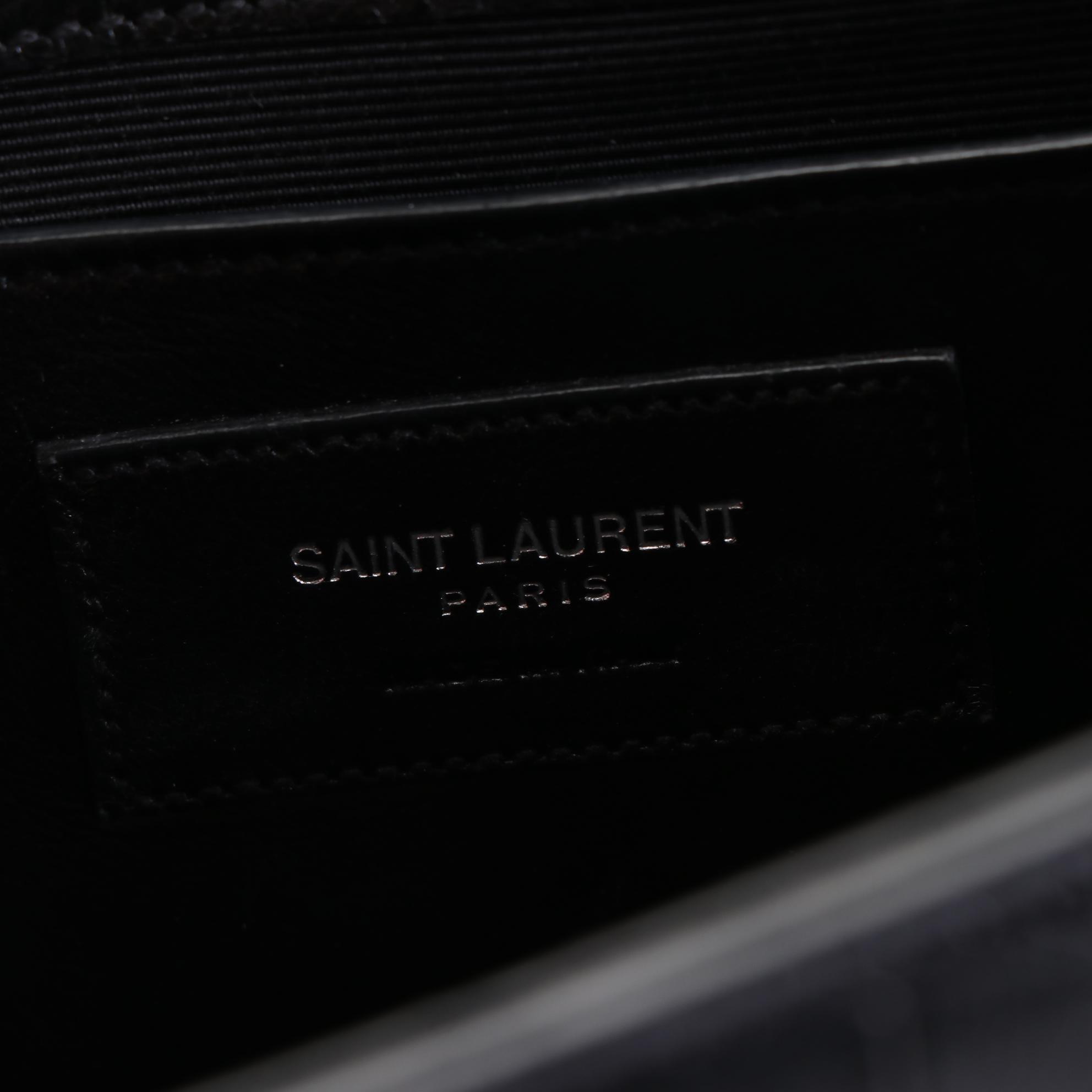 Yves Saint Laurent Kate Tassel Crossbody Clutch in Croc-Embossed Leather