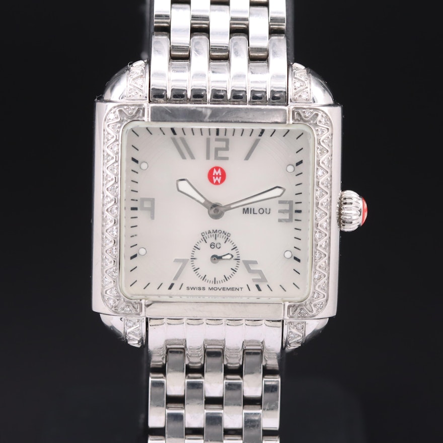 Michele Mother-of-Pearl Milou Diamond Wristwatch