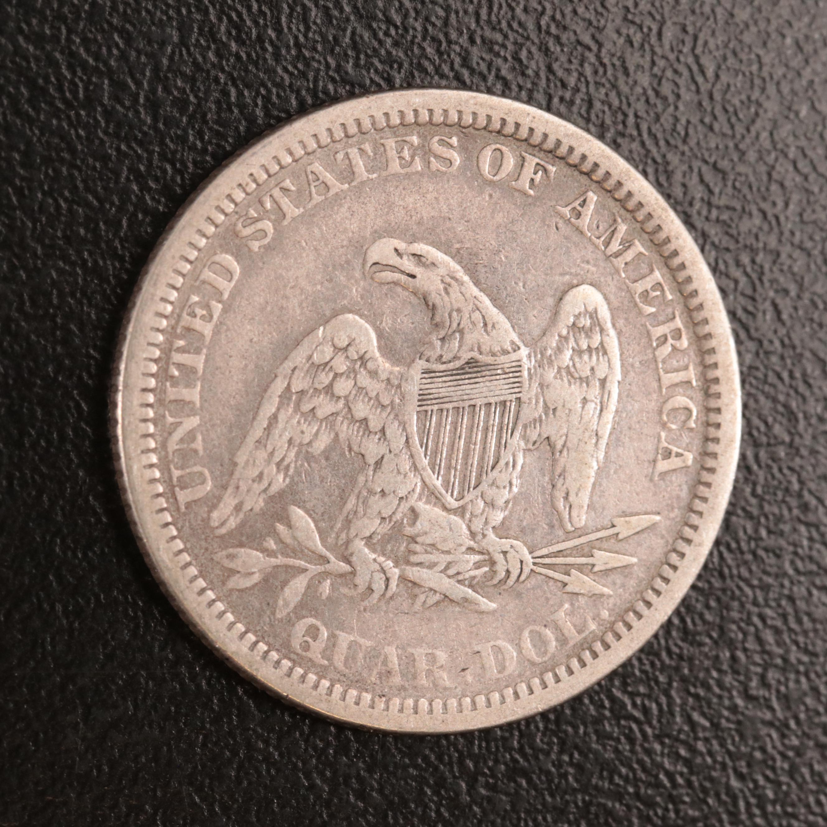 1862 Liberty Seated Silver Quarter
