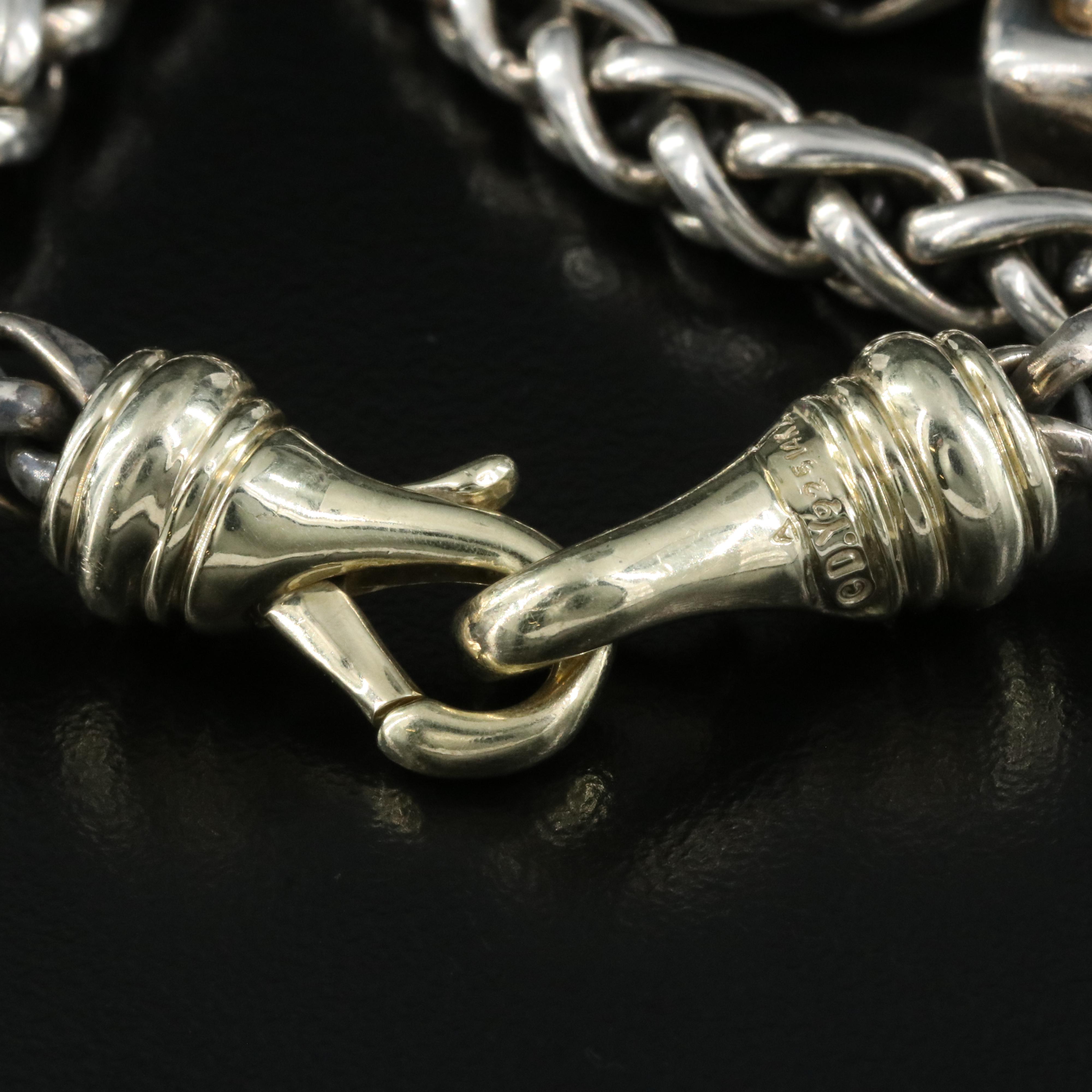 David Yurman Sterling Diamond Pendant with 18K Accents on Chain with 14K Accents