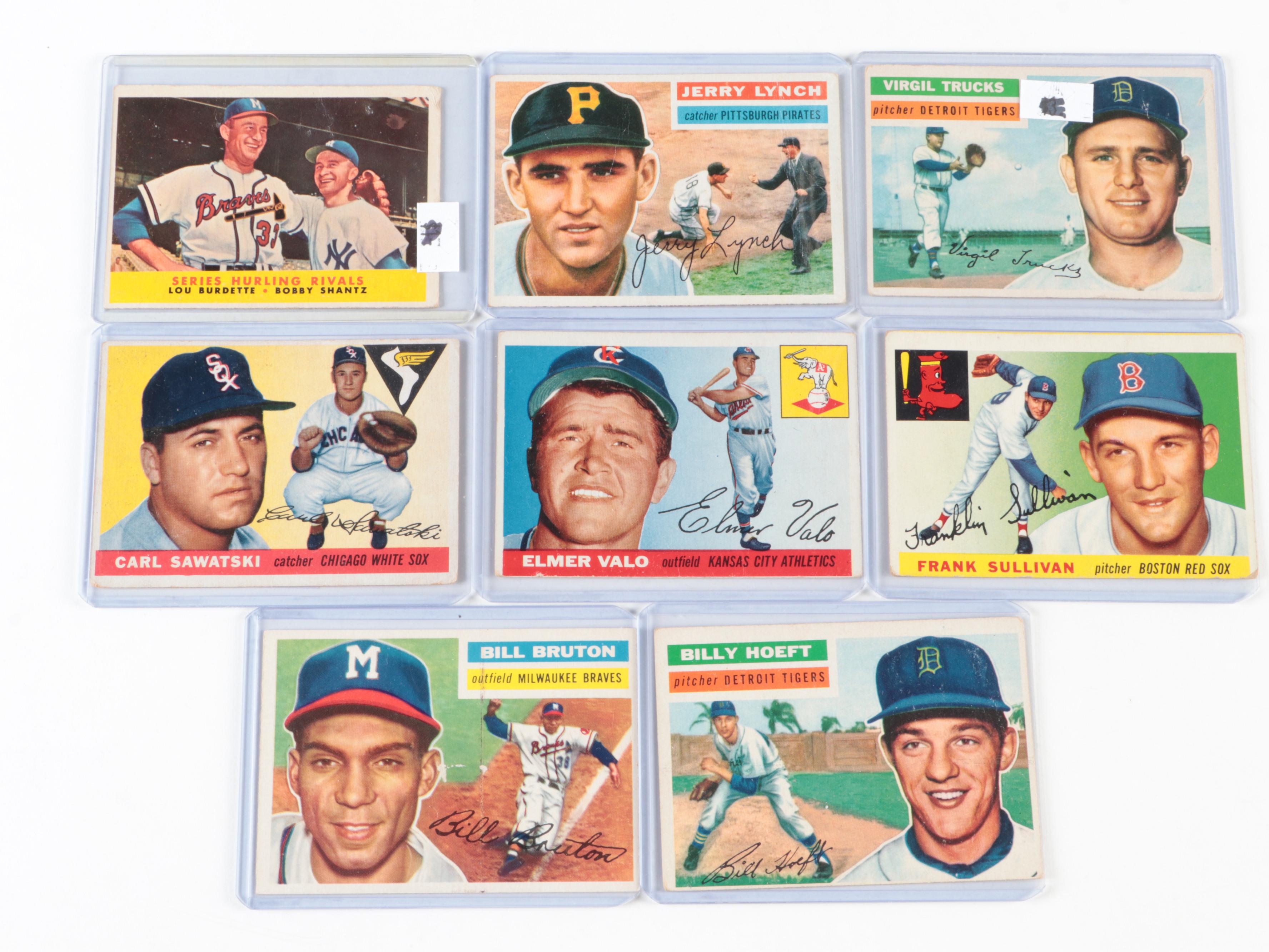 1955 and 1956 Topps Baseball Cards Including Ernie Banks, Bobby Shantz and More