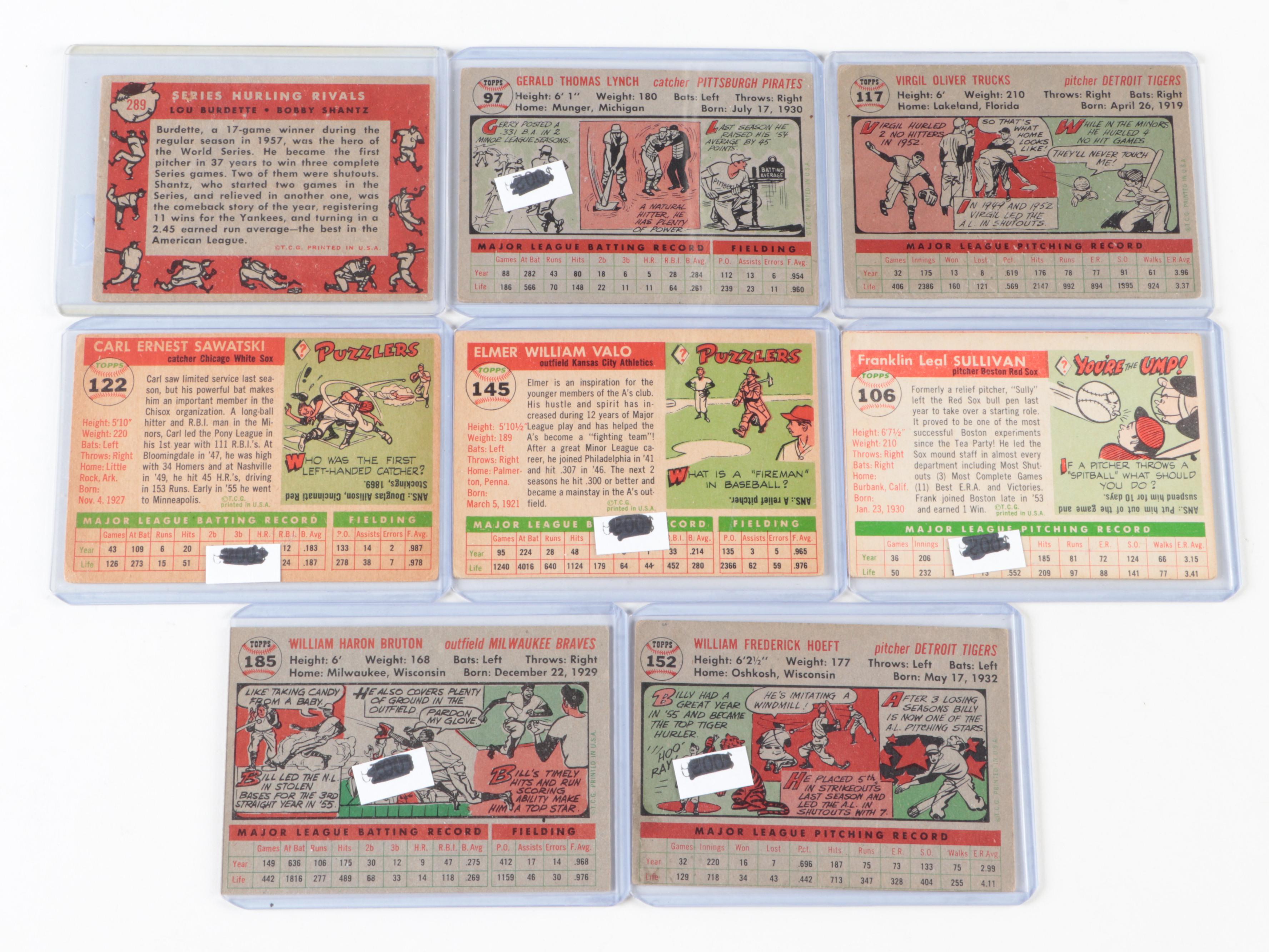 1955 and 1956 Topps Baseball Cards Including Ernie Banks, Bobby Shantz and More