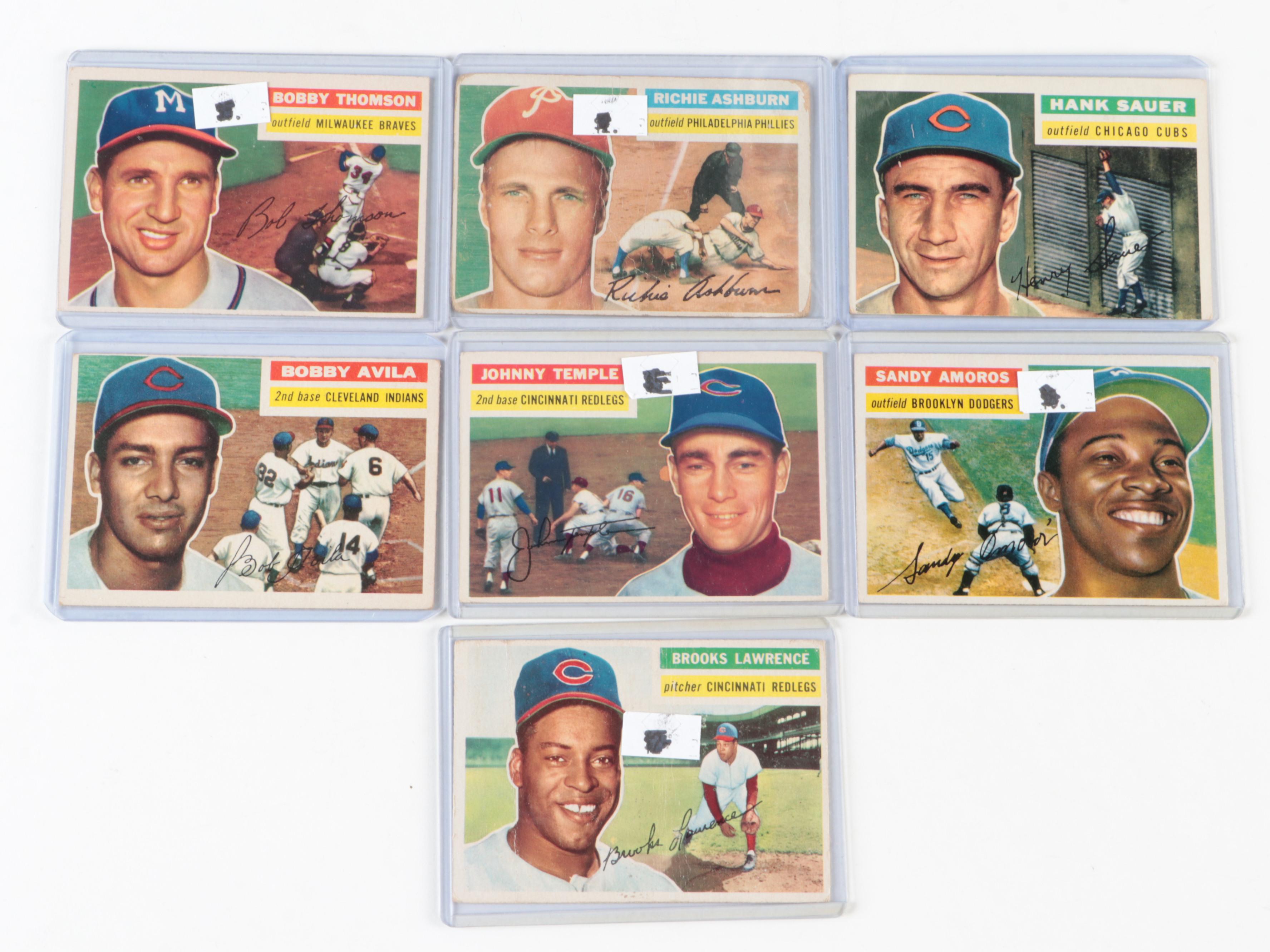 1955 and 1956 Topps Baseball Cards Including Ernie Banks, Bobby Shantz and More
