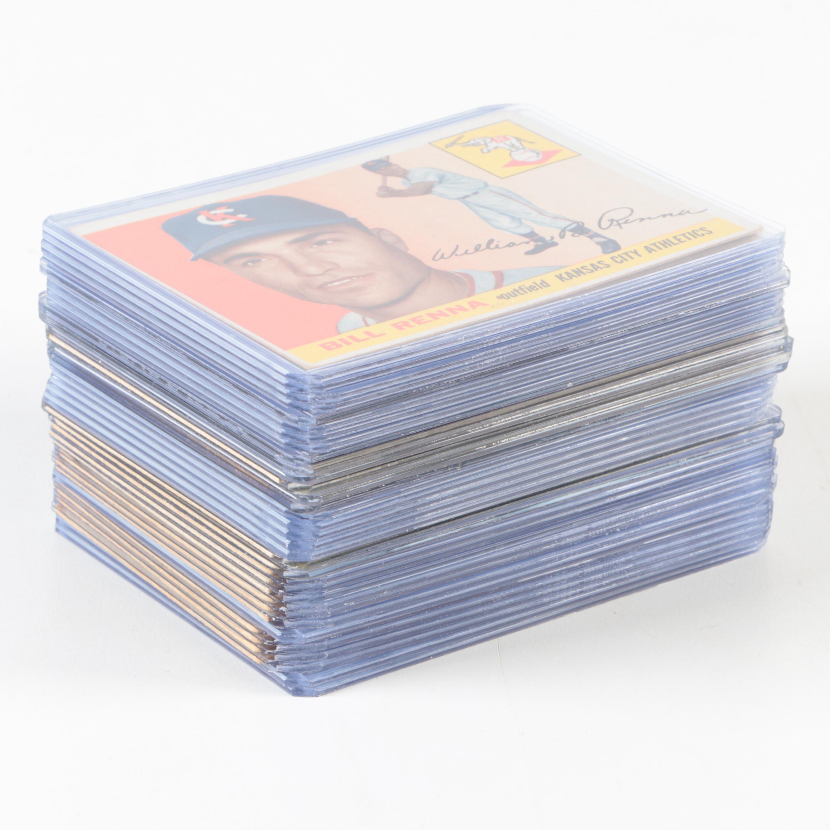 1955 and 1956 Topps Baseball Cards Including Ernie Banks, Bobby Shantz and More