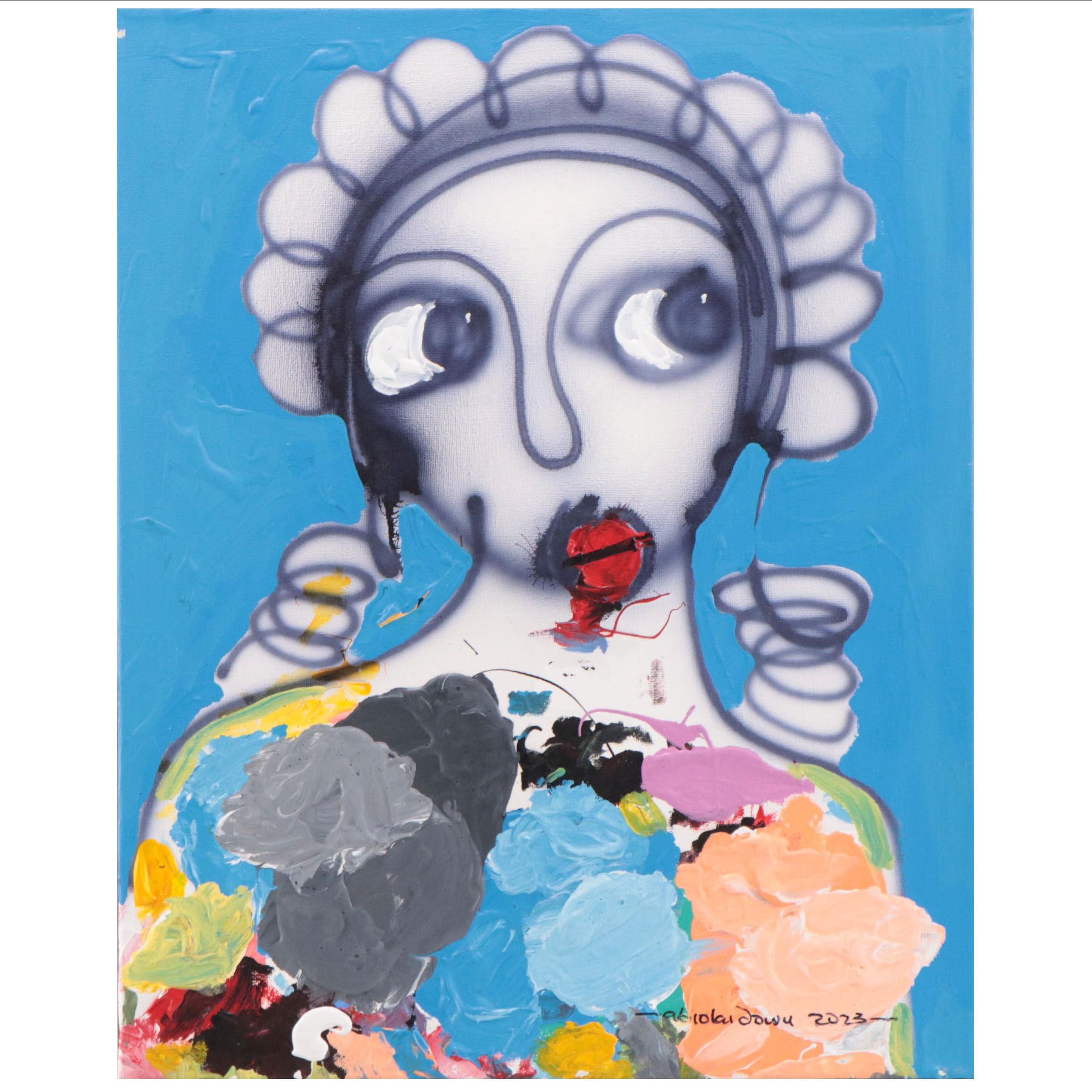 Abiola Idowu Mixed Media Painting "I am Beautiful III," 2023