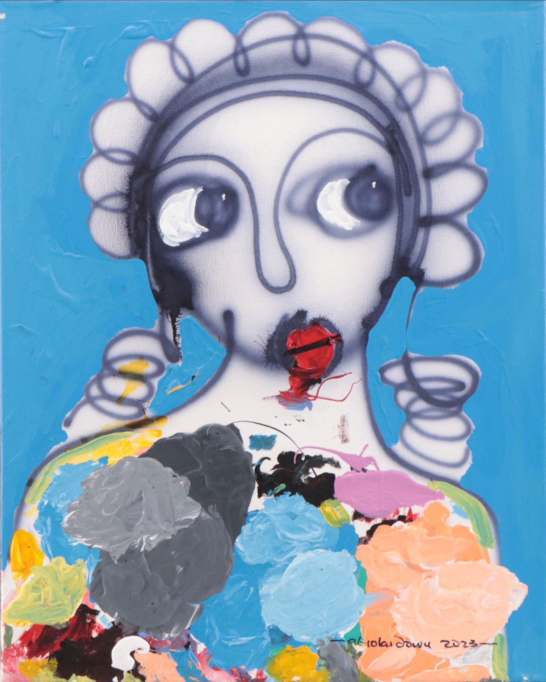 Abiola Idowu Mixed Media Painting "I am Beautiful III," 2023