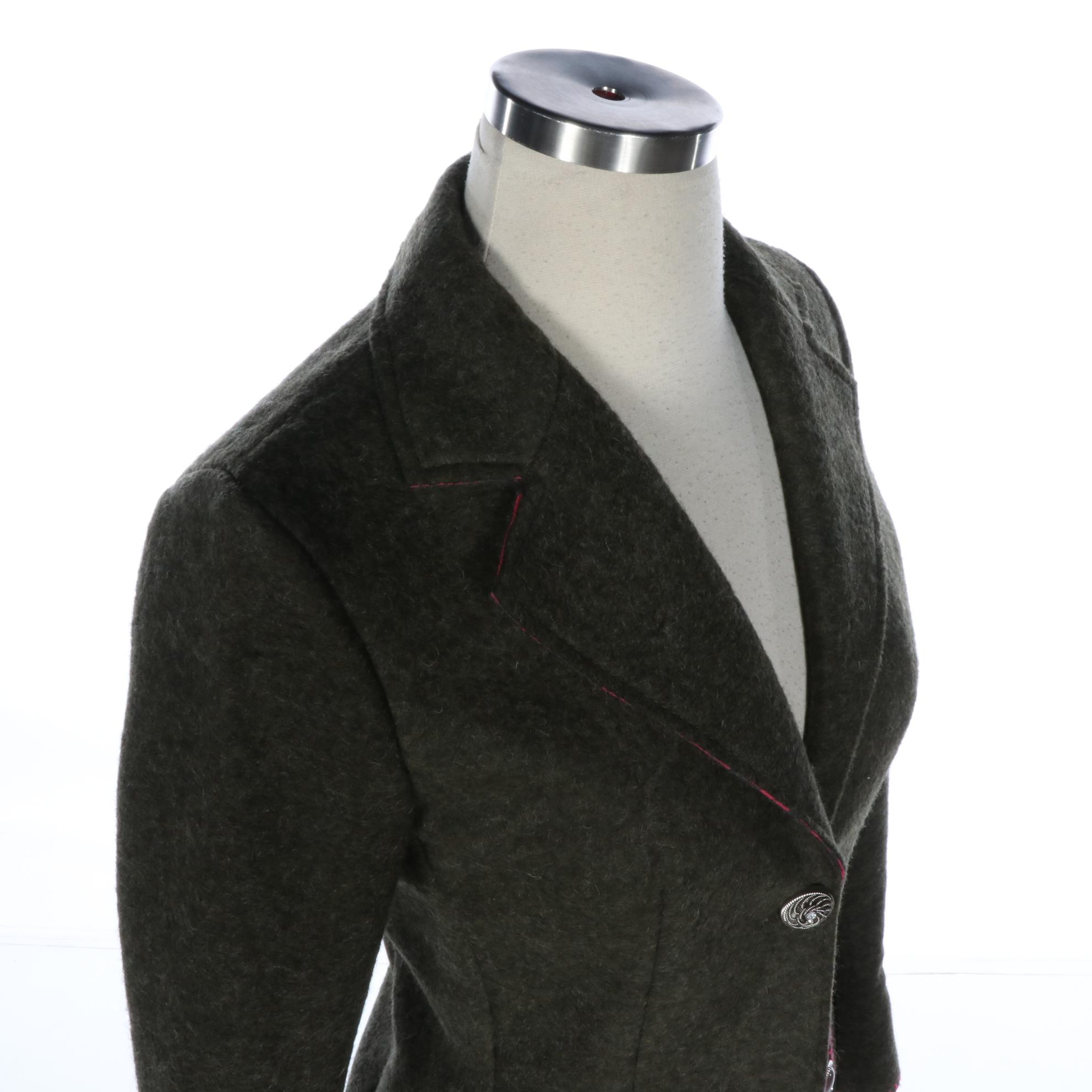 De' Hart Embroidered Wool Blend Jacket