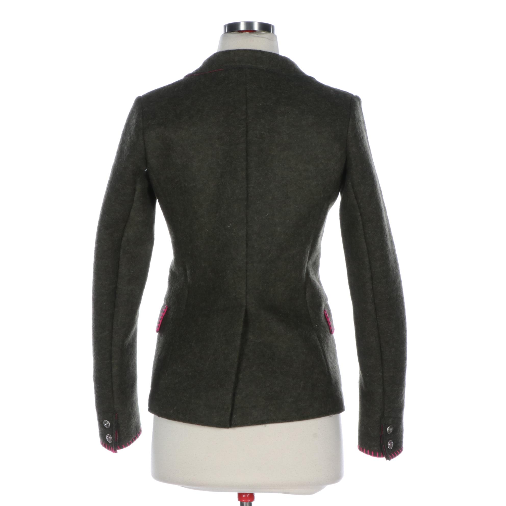 De' Hart Embroidered Wool Blend Jacket