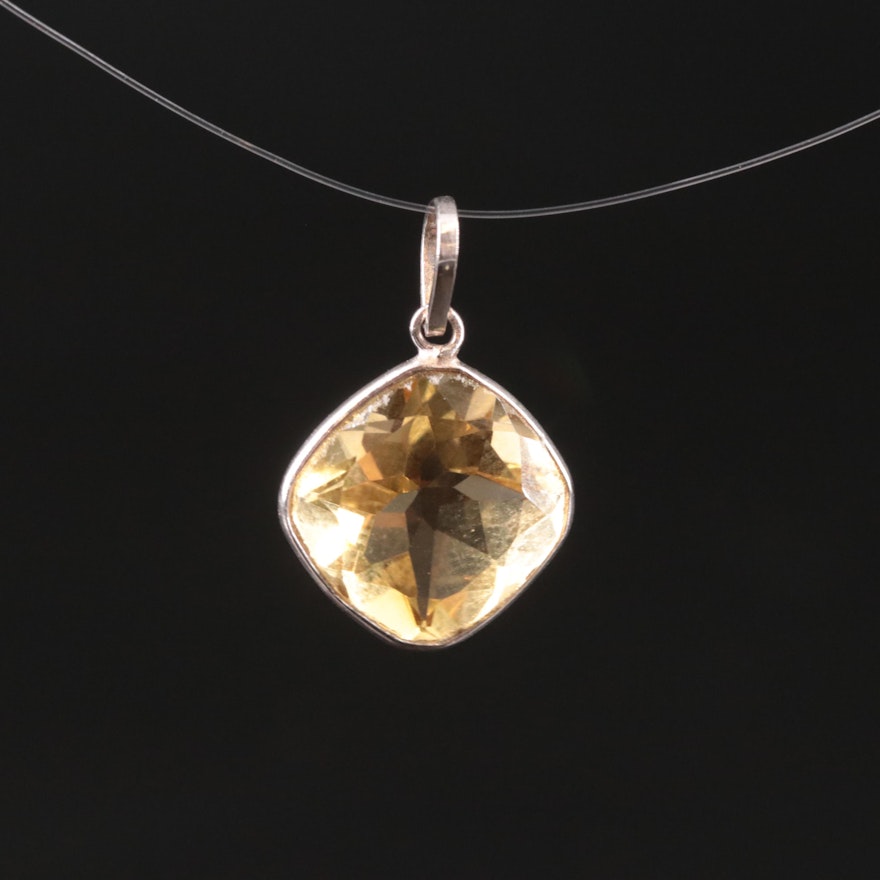 14K Citrine Pendant