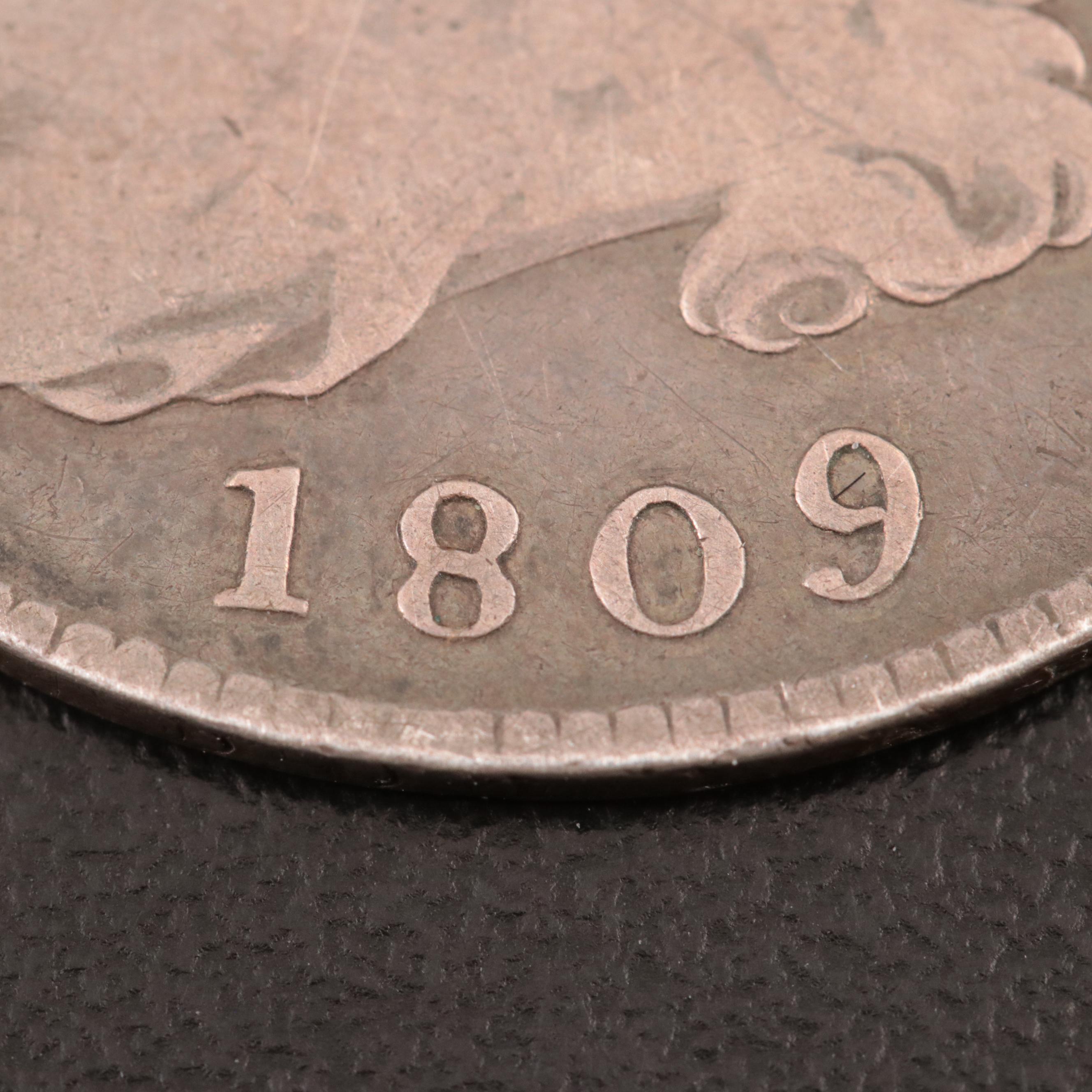 1809 "XXXX Edge" Variety Capped Bust Silver Half Dollar