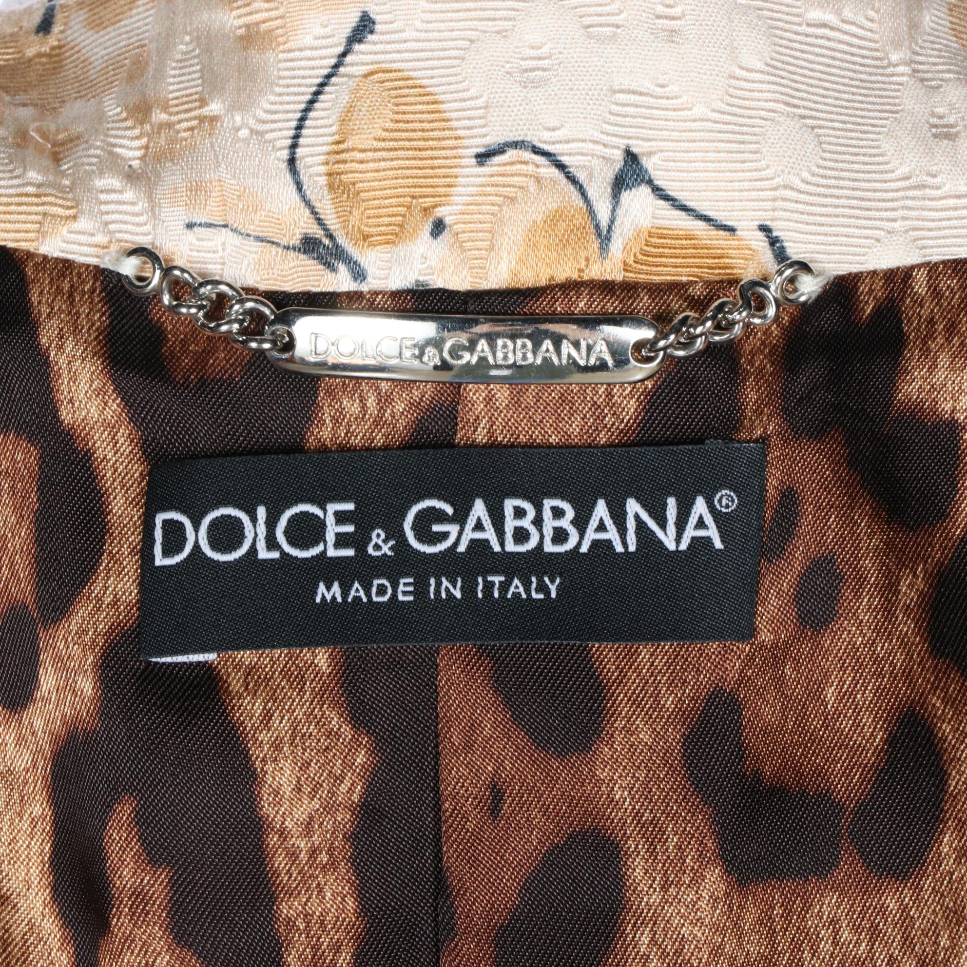 Dolce & Gabbana Floral Jacquard Jacket with Ruffle Trim