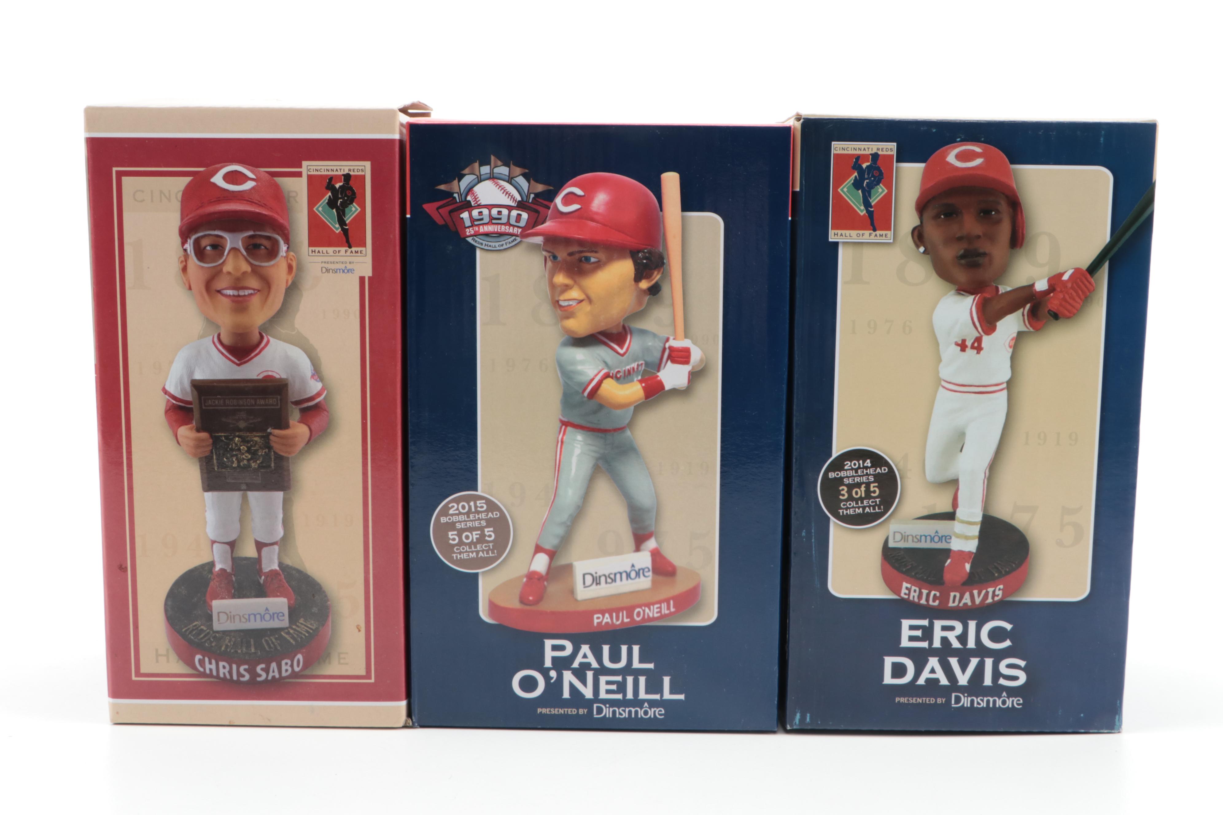 Cincinnati Reds Bobbleheads Including Signed Benzinger, O'Neill, Davis, More