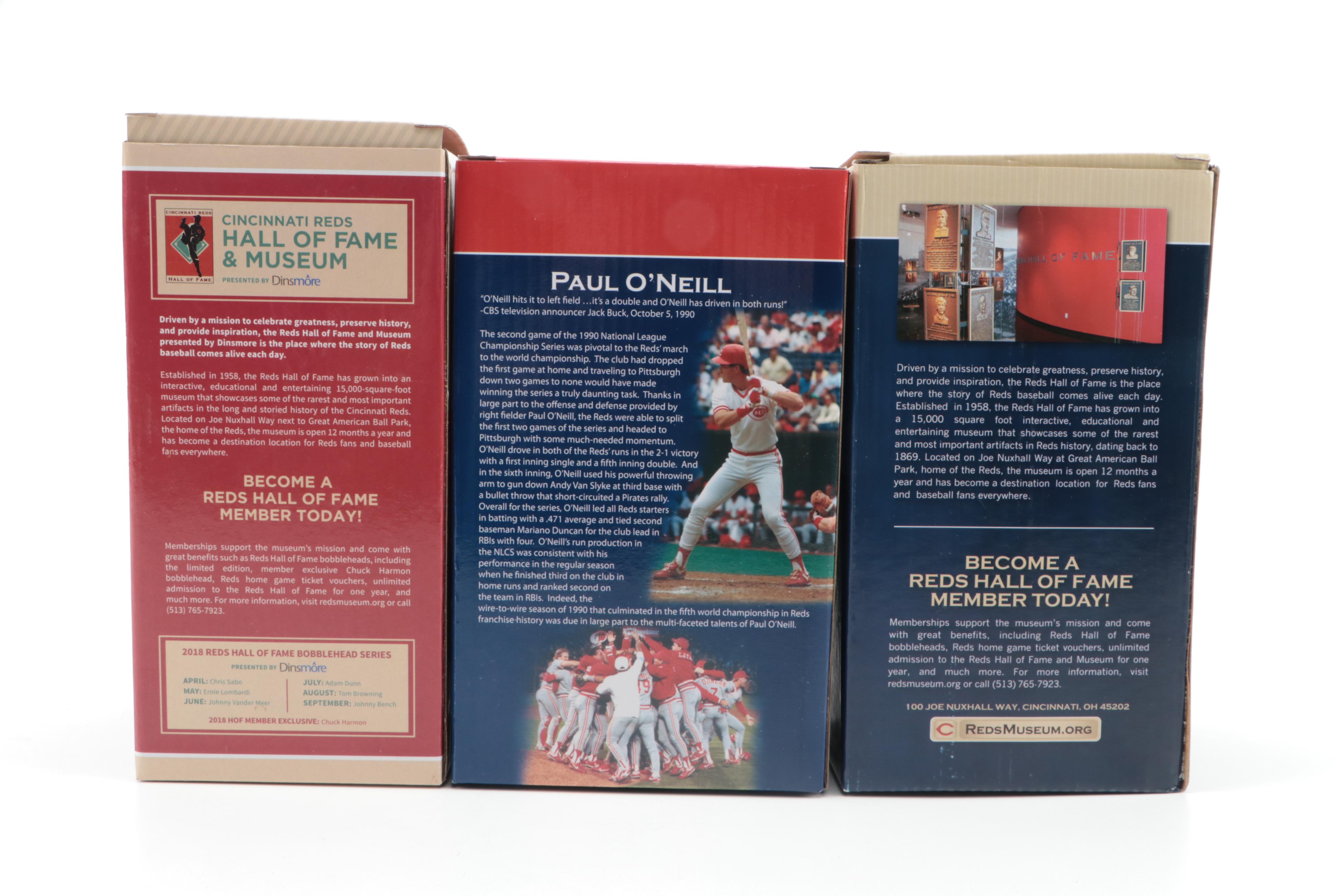 Cincinnati Reds Bobbleheads Including Signed Benzinger, O'Neill, Davis, More