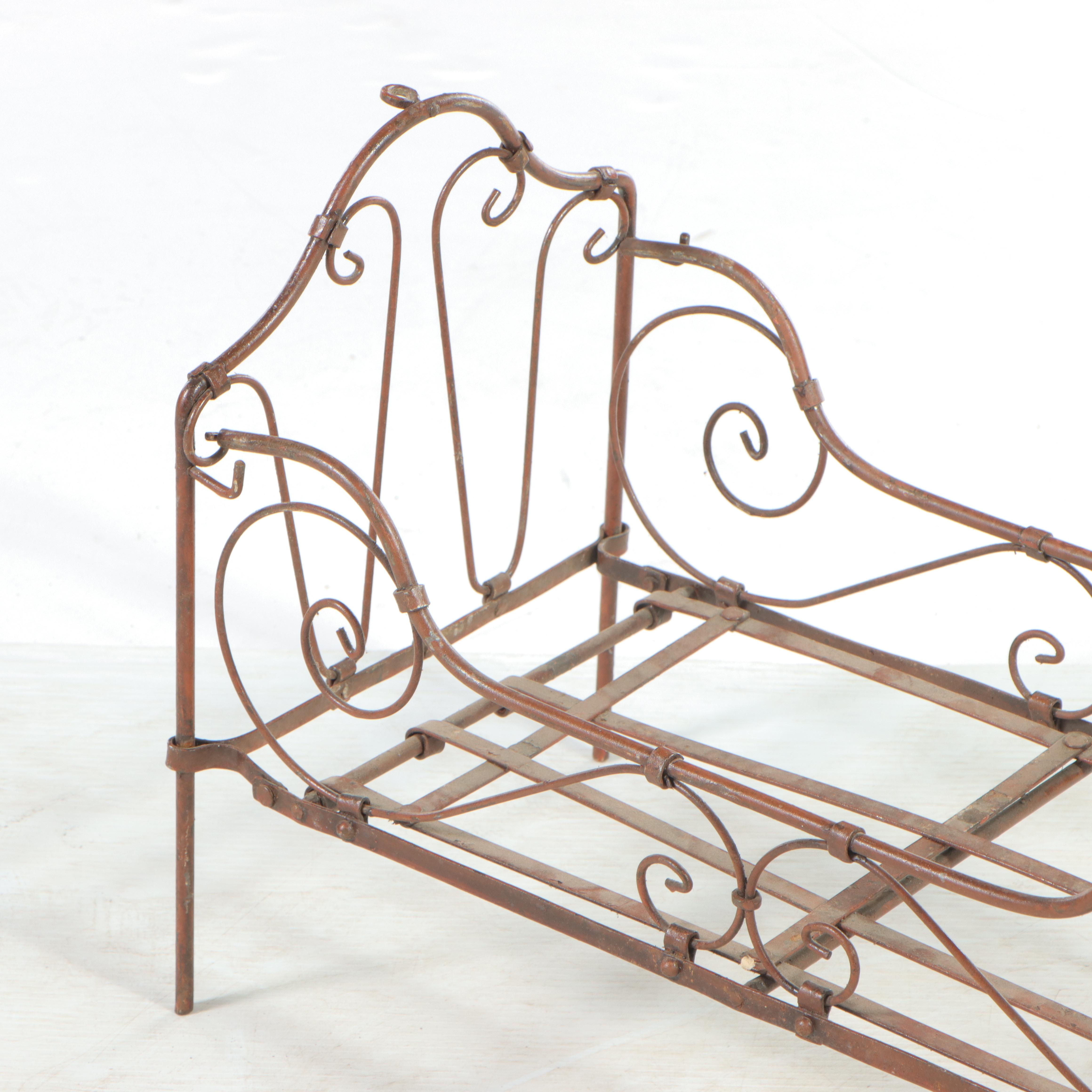 Victorian Style Wrought Iron Doll Bed, Early to Mid 20th Century