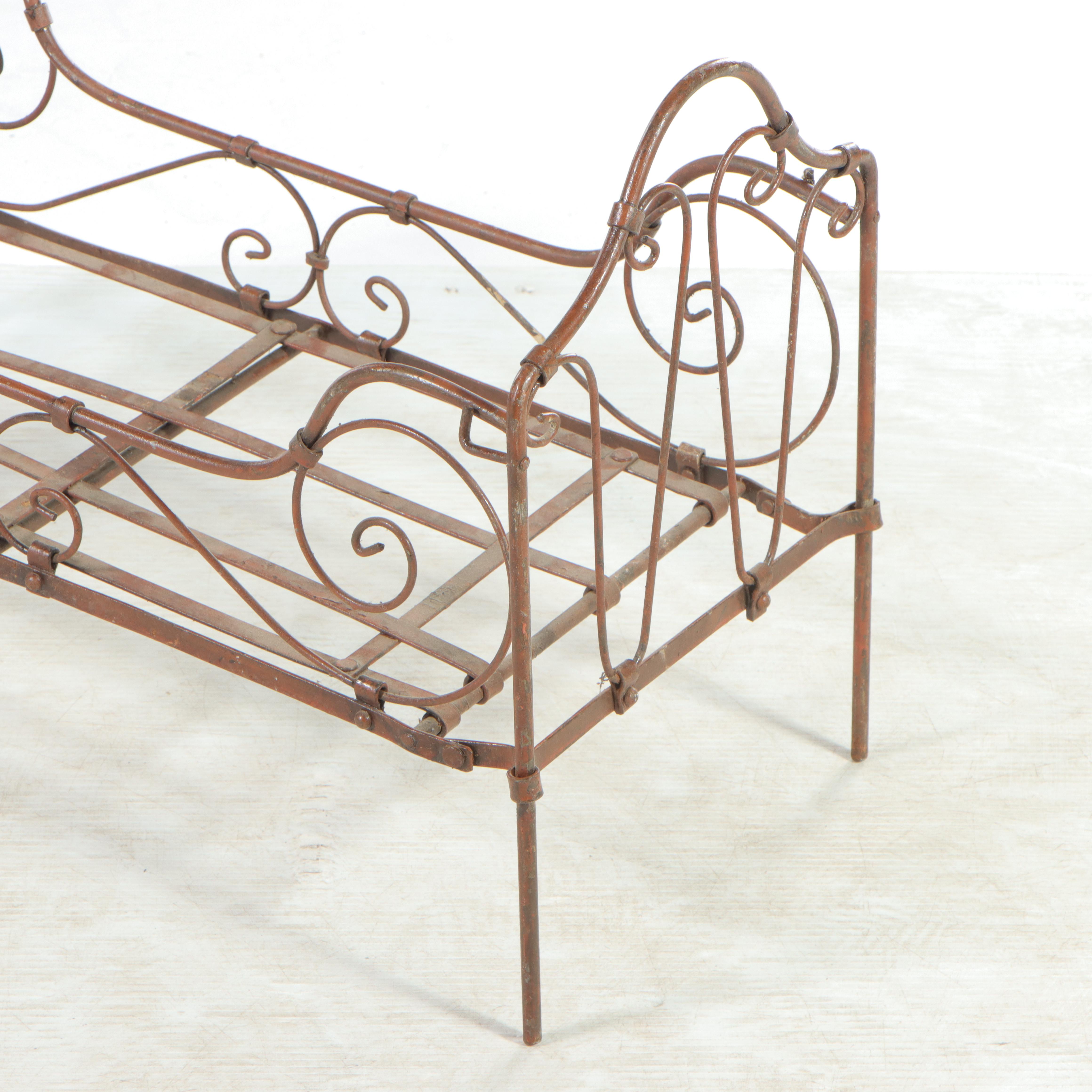 Victorian Style Wrought Iron Doll Bed, Early to Mid 20th Century