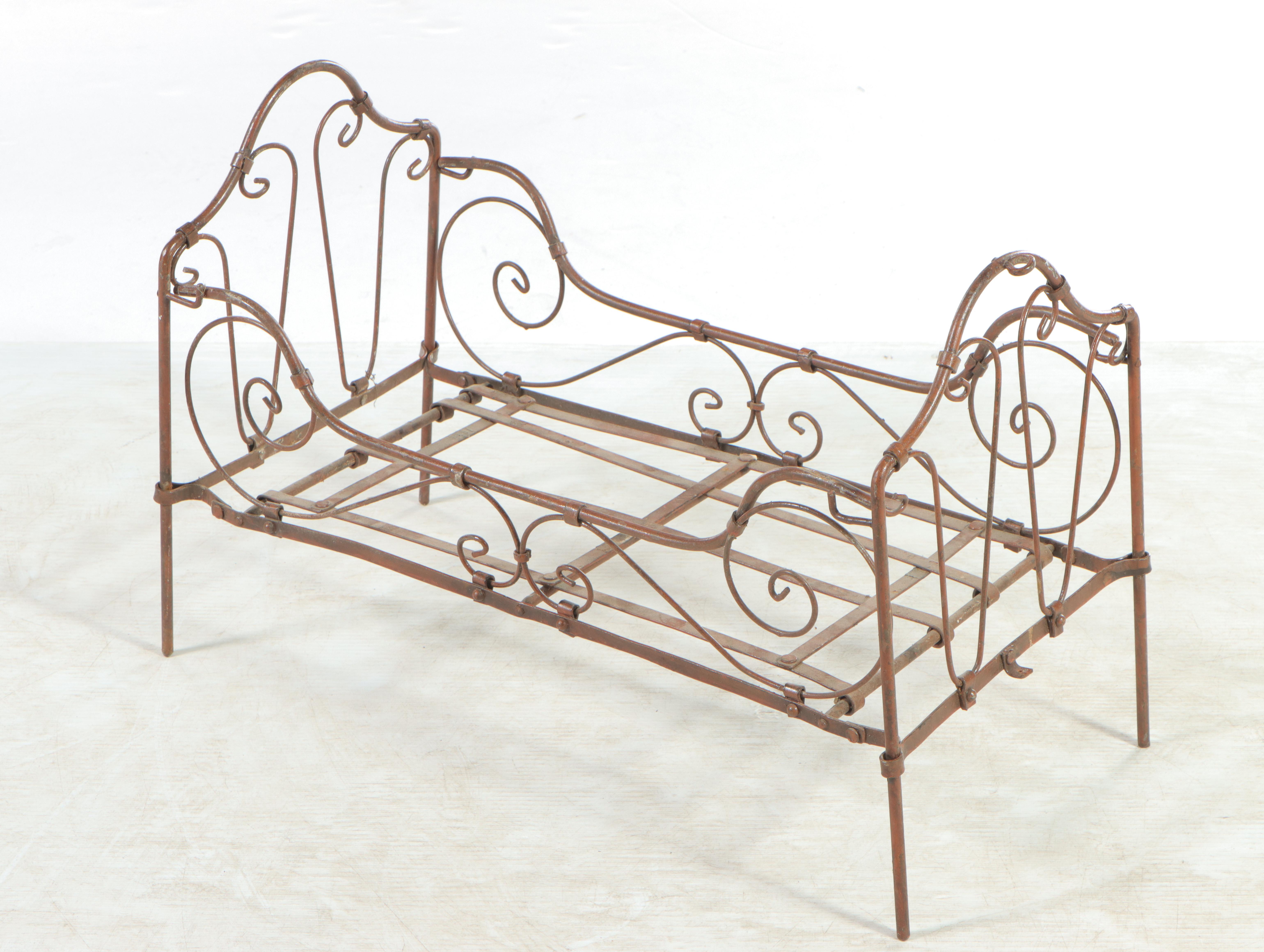 Victorian Style Wrought Iron Doll Bed, Early to Mid 20th Century