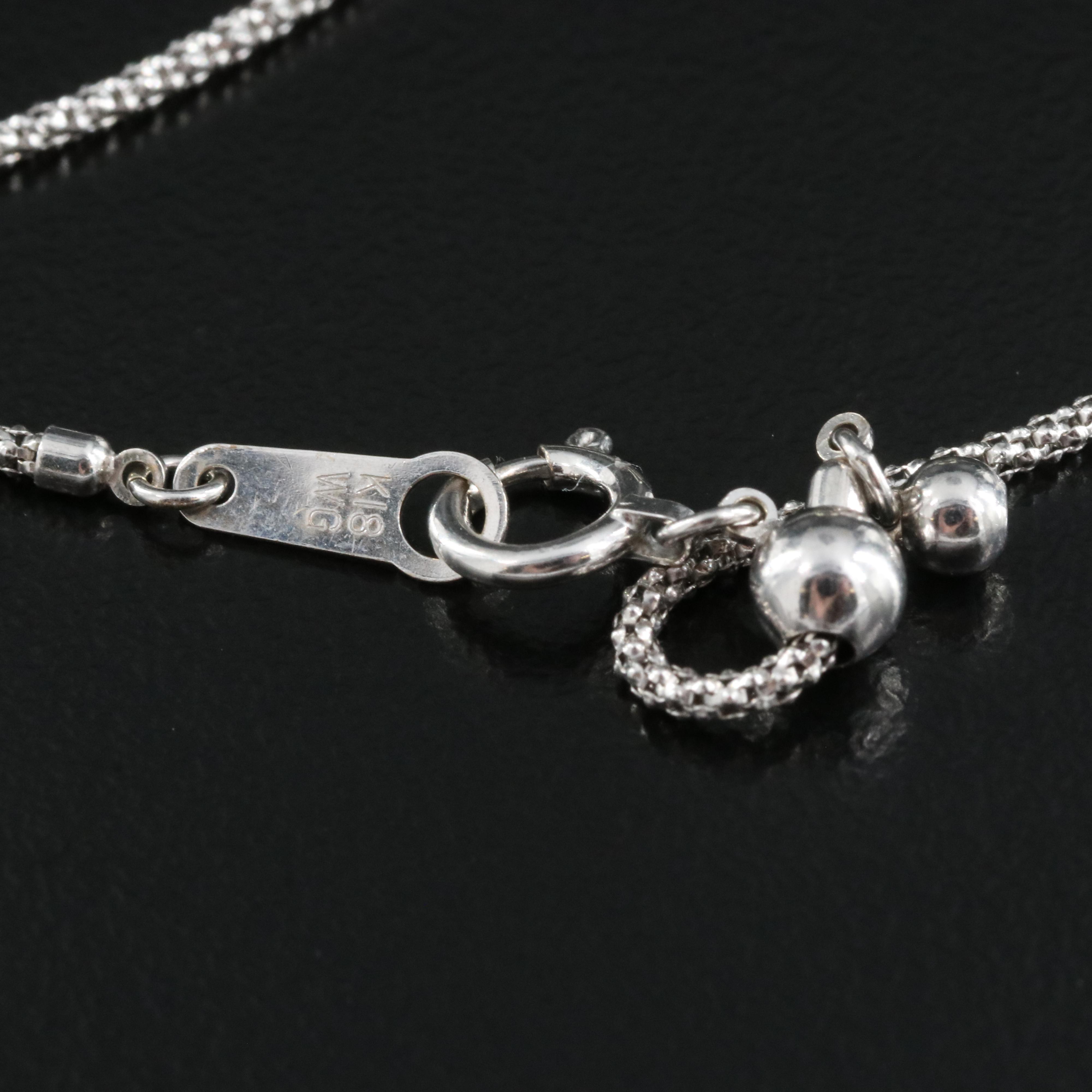 18K 11.64 x 11.38 mm Pearl and Diamond Pendant Necklace with GIA Report