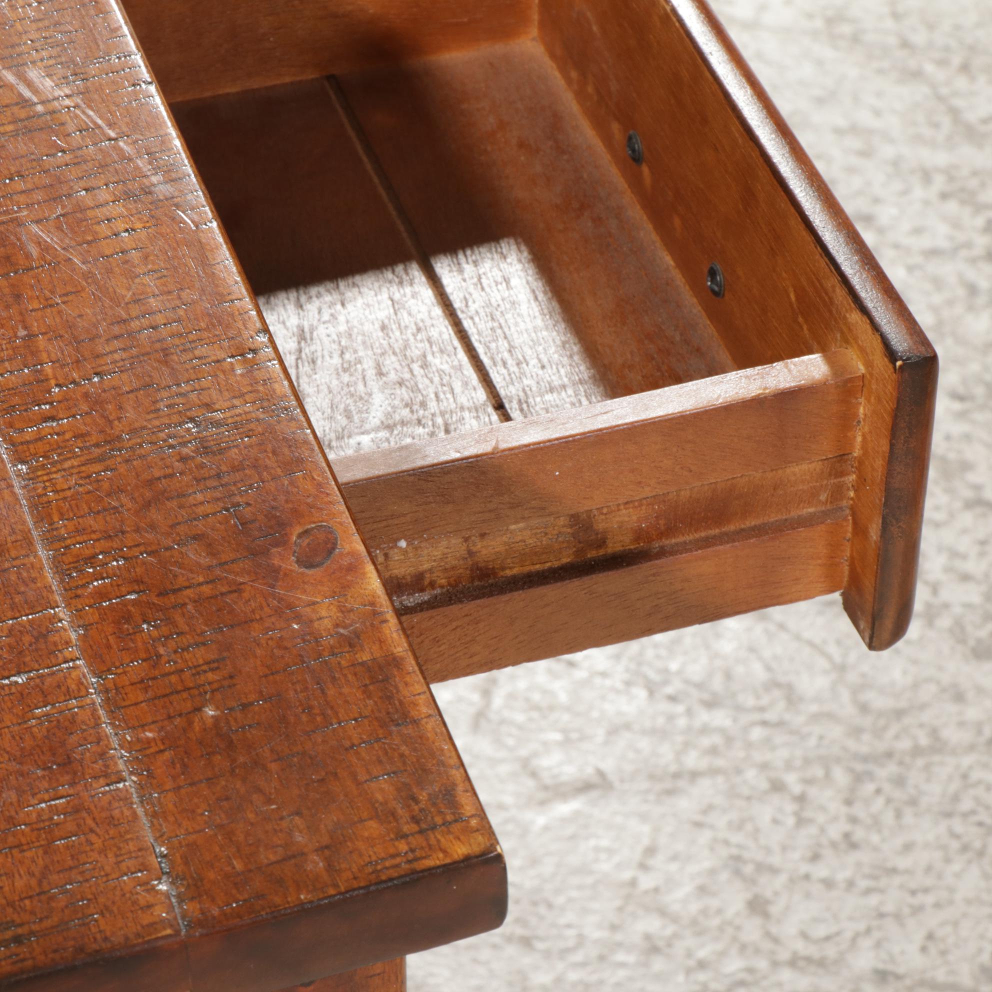 Ashley Furniture Six-Drawer Coffee Table With Acacia Wood End Table