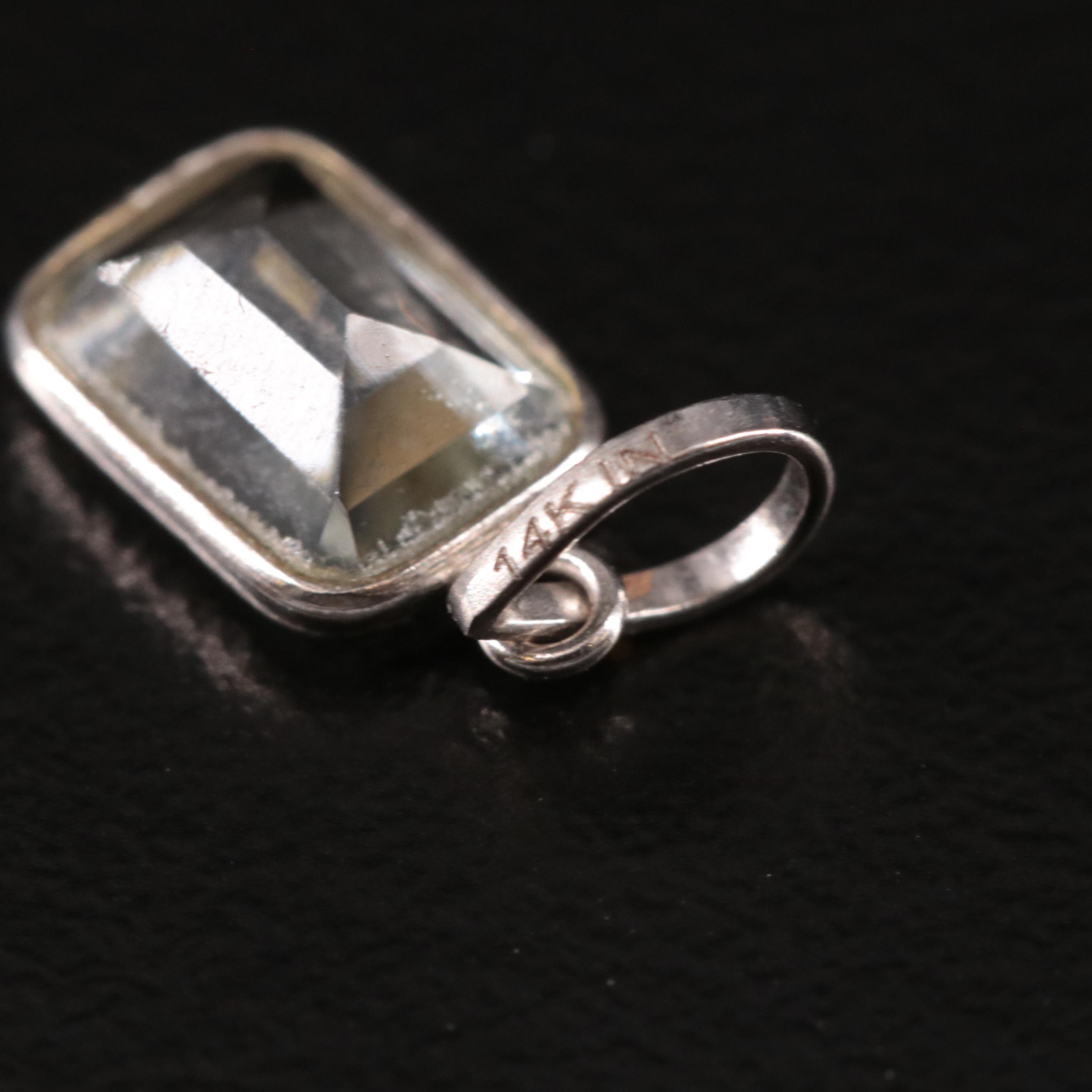 14K Prasiolite Pendant