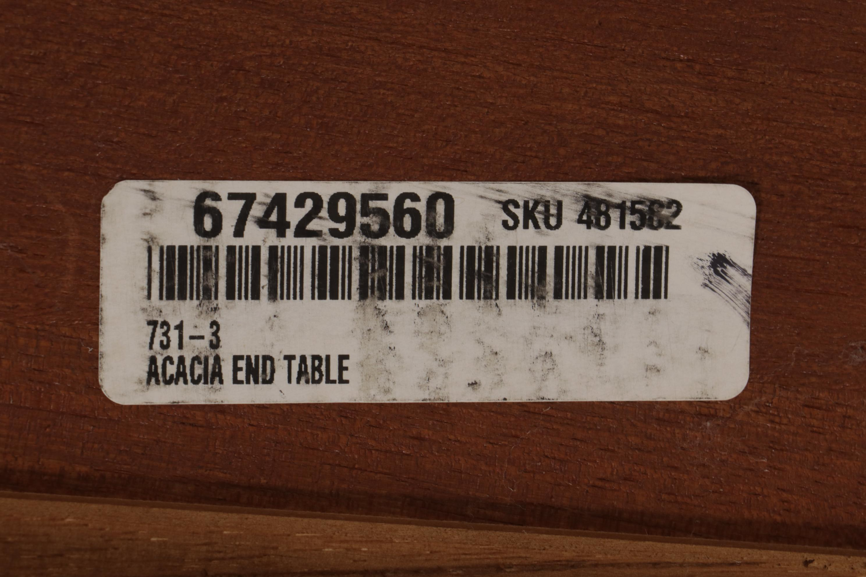 Ashley Furniture Six-Drawer Coffee Table With Acacia Wood End Table