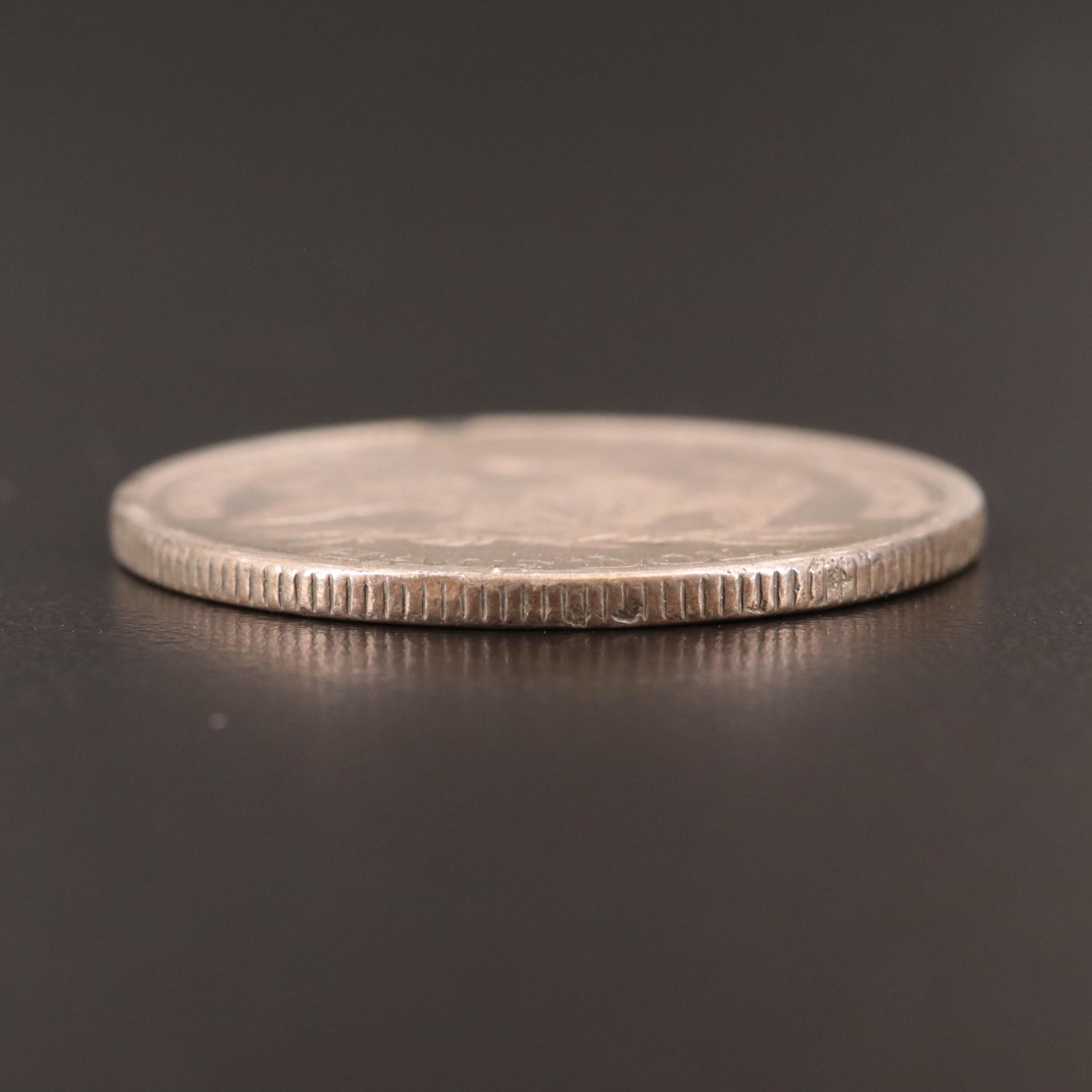 1873 "No Arrows - Closed 3" Variety Liberty Seated Silver Half Dollar