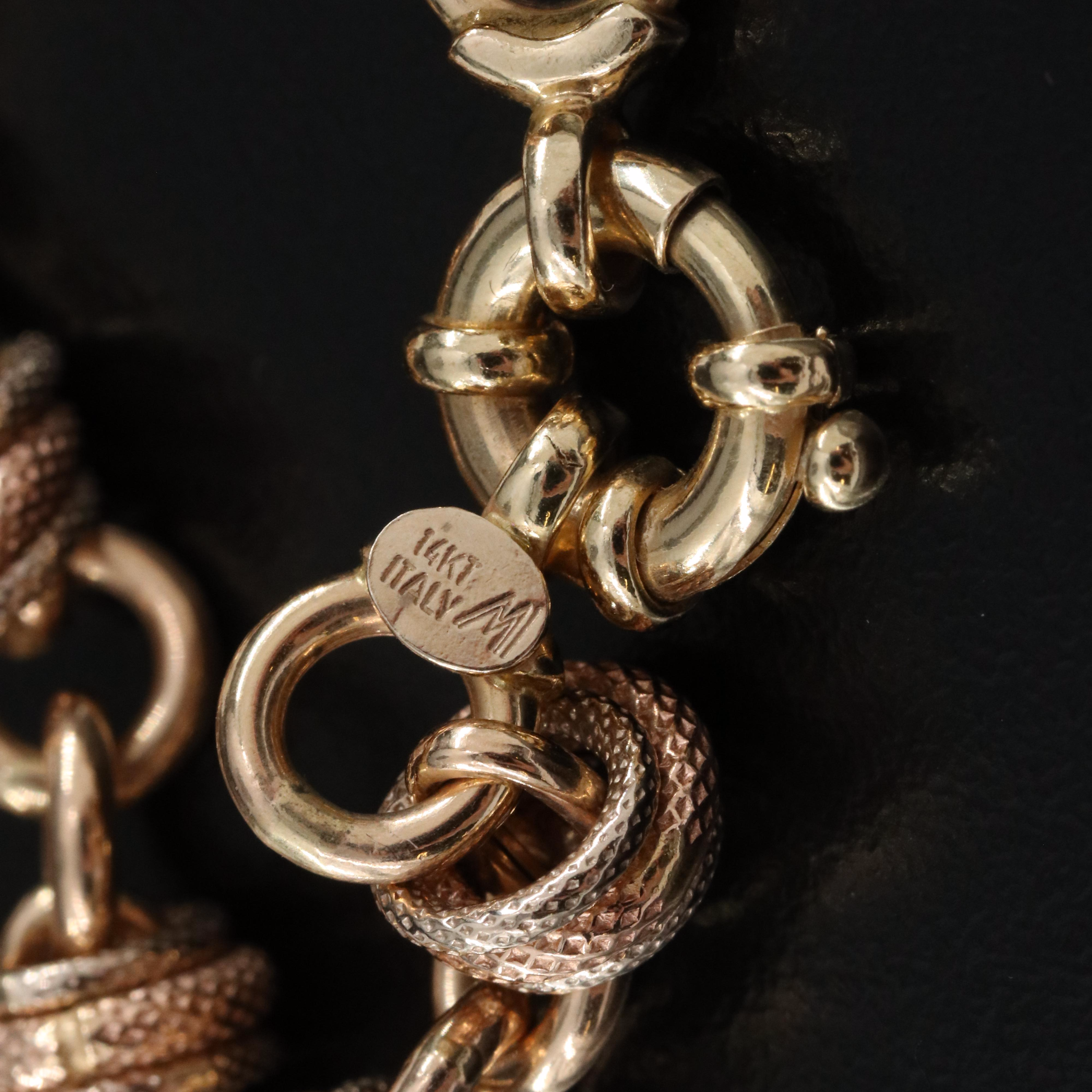 Italian 14K Two-Tone Fancy Link Chain Including Rose Gold