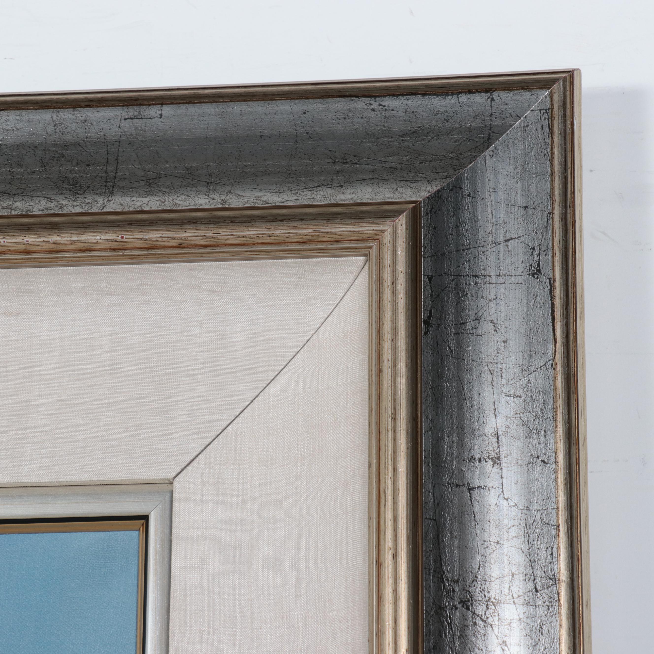 David Lee Silk Painting of Flowers, Late 20th Century