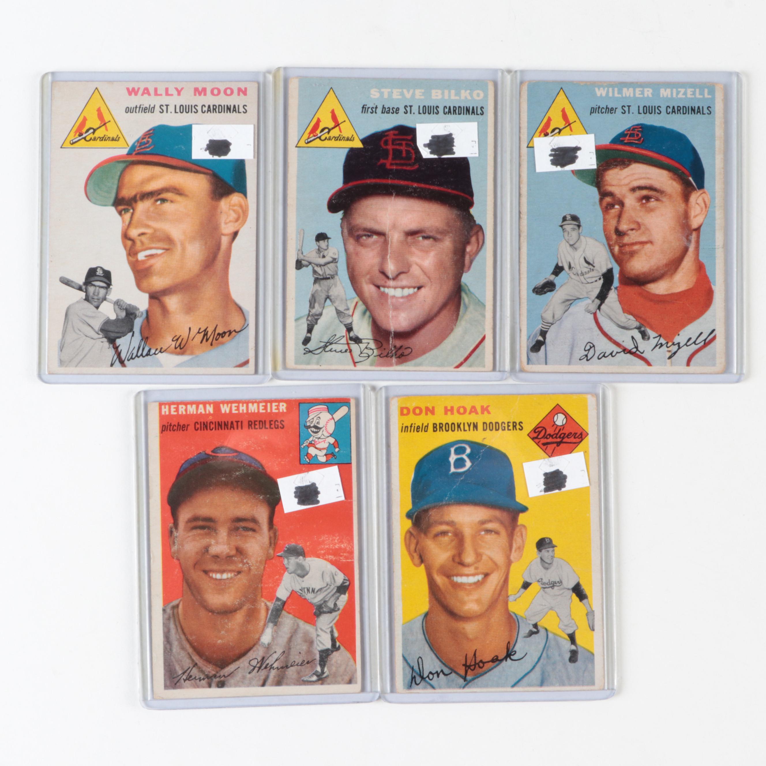 1954 Topps Baseball Cards Including Moon, Rizzuto, Podres and More