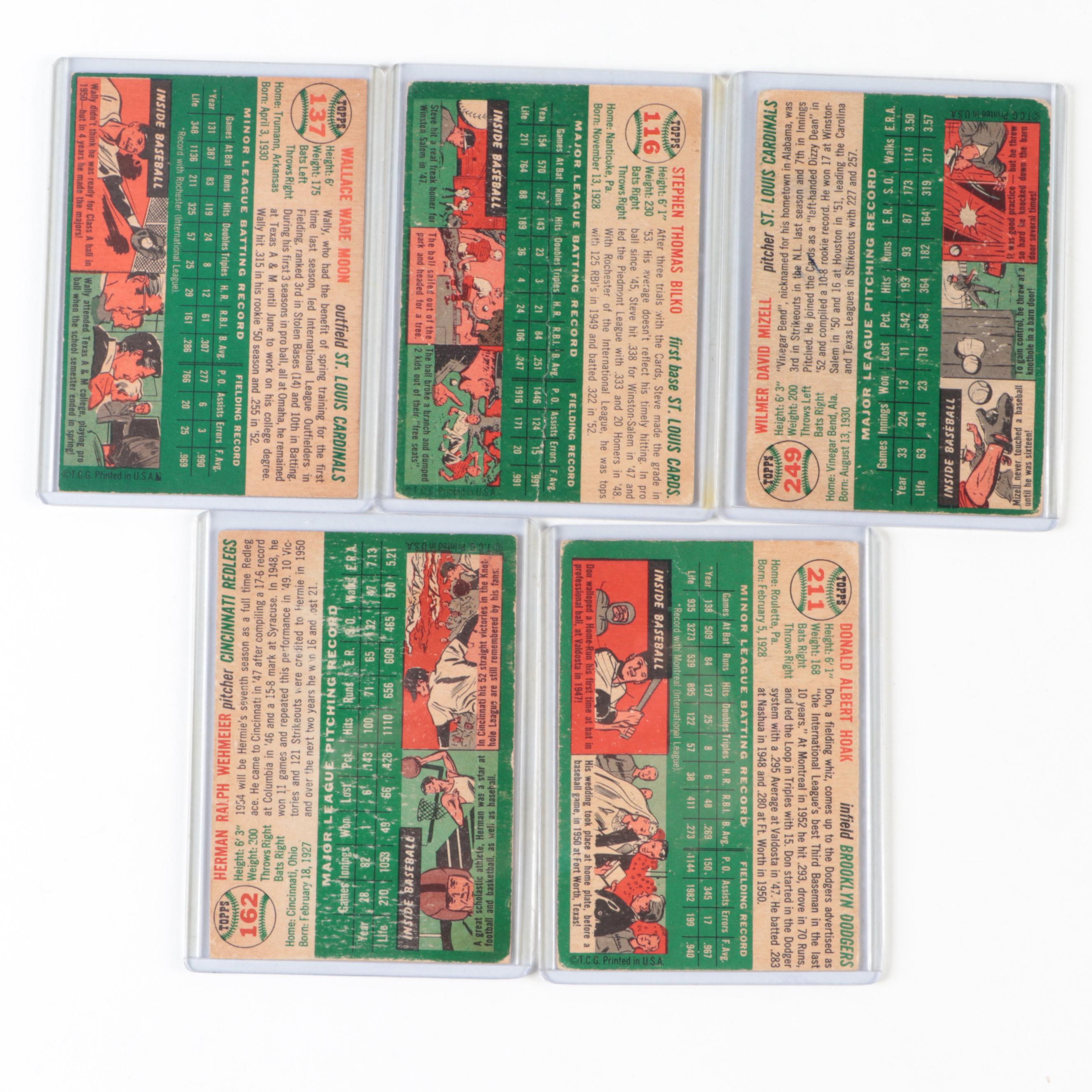 1954 Topps Baseball Cards Including Moon, Rizzuto, Podres and More