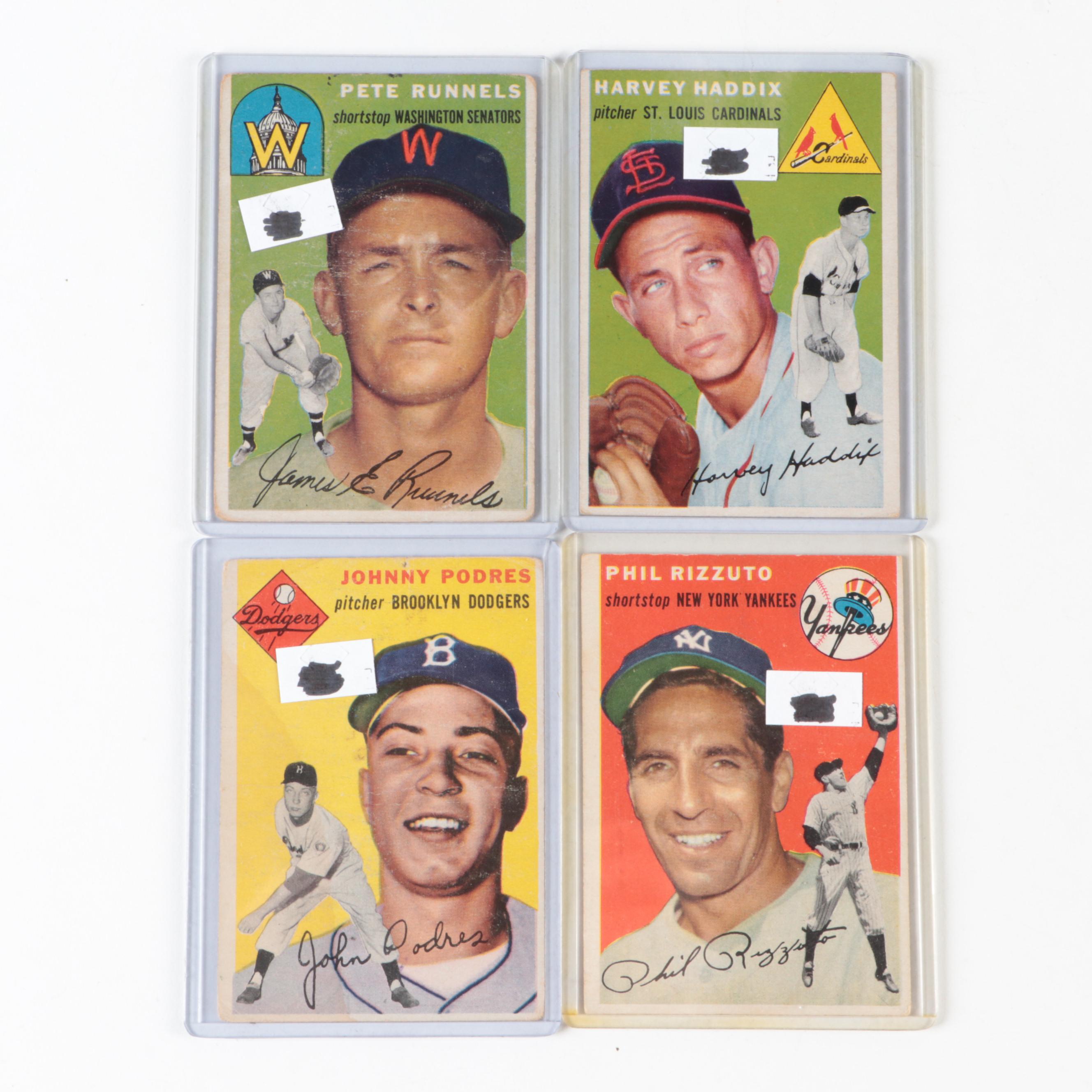 1954 Topps Baseball Cards Including Moon, Rizzuto, Podres and More