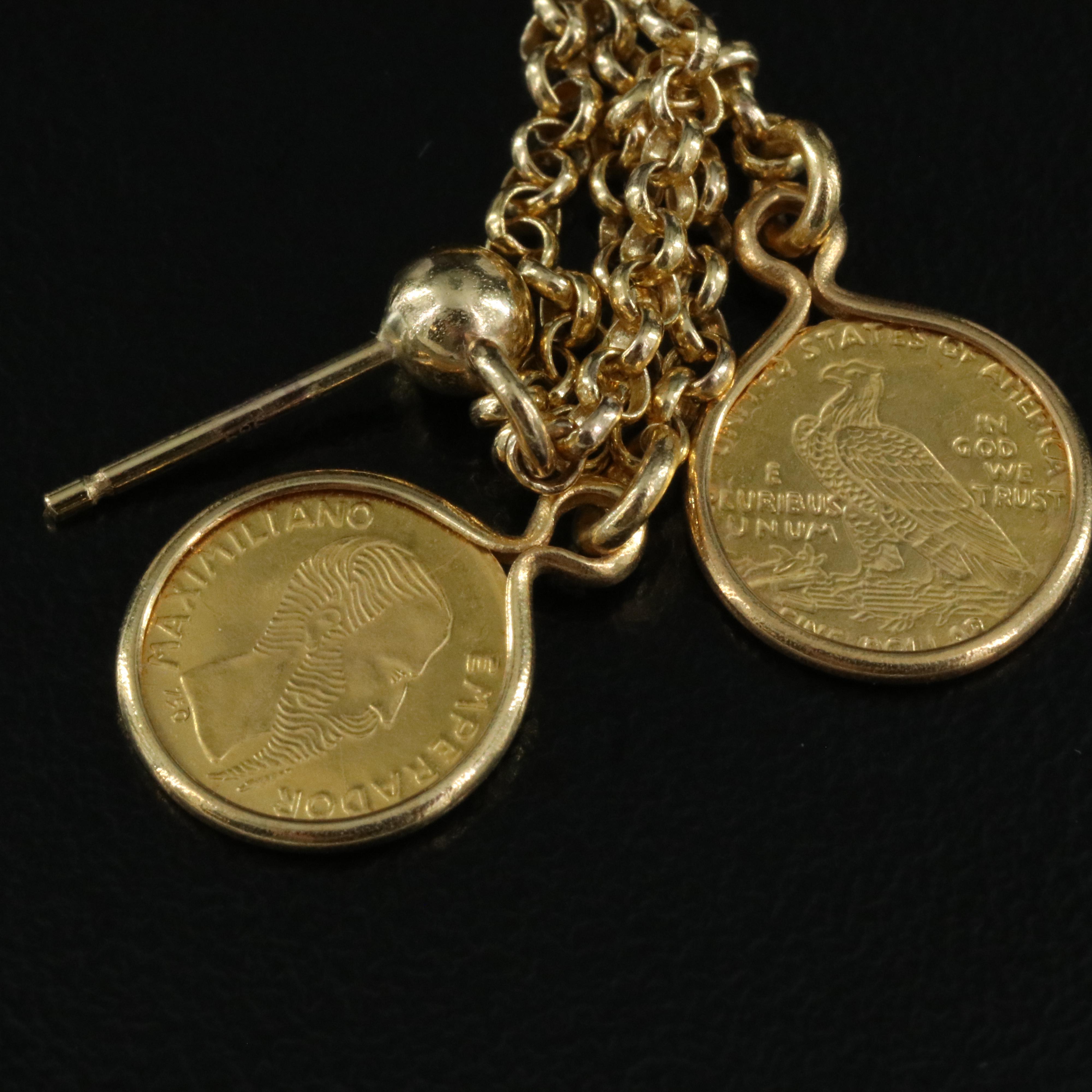 Italian 14K Replica Coin Earrings