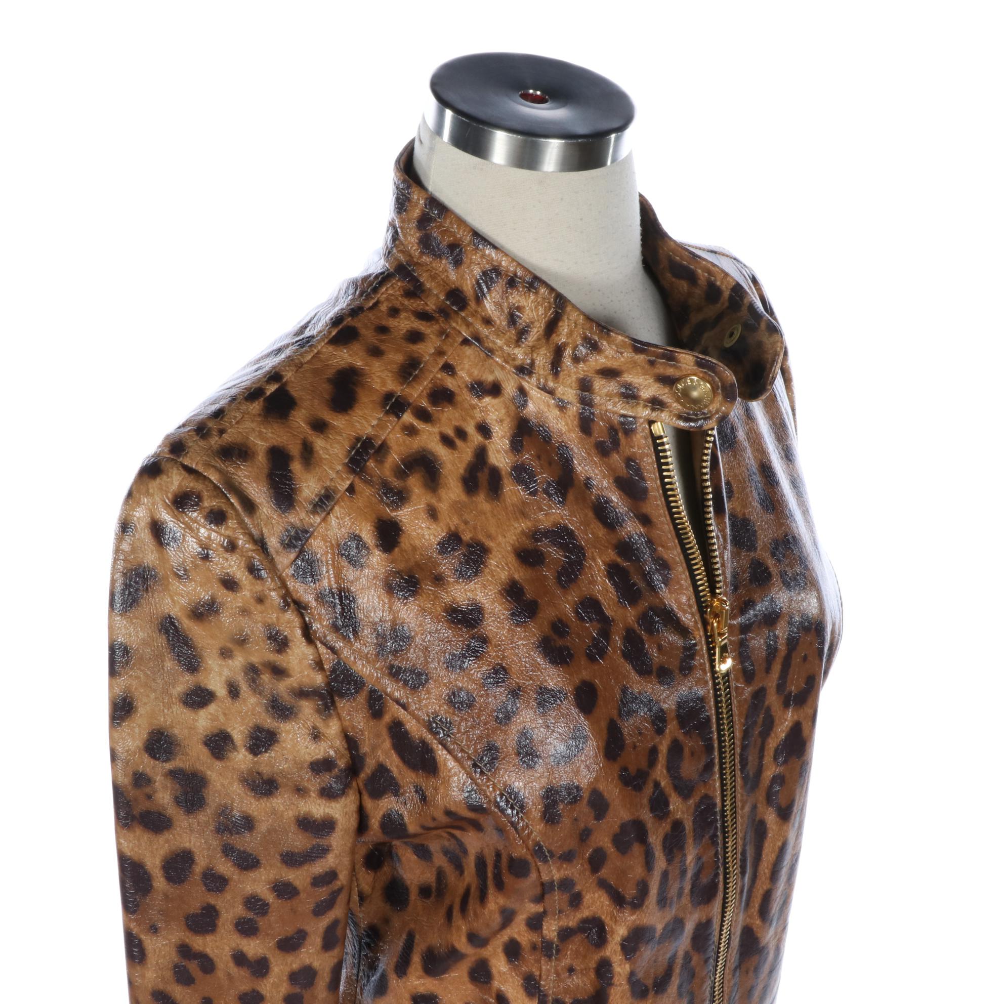 Dolce & Gabbana Leopard Print Sheepskin Jacket