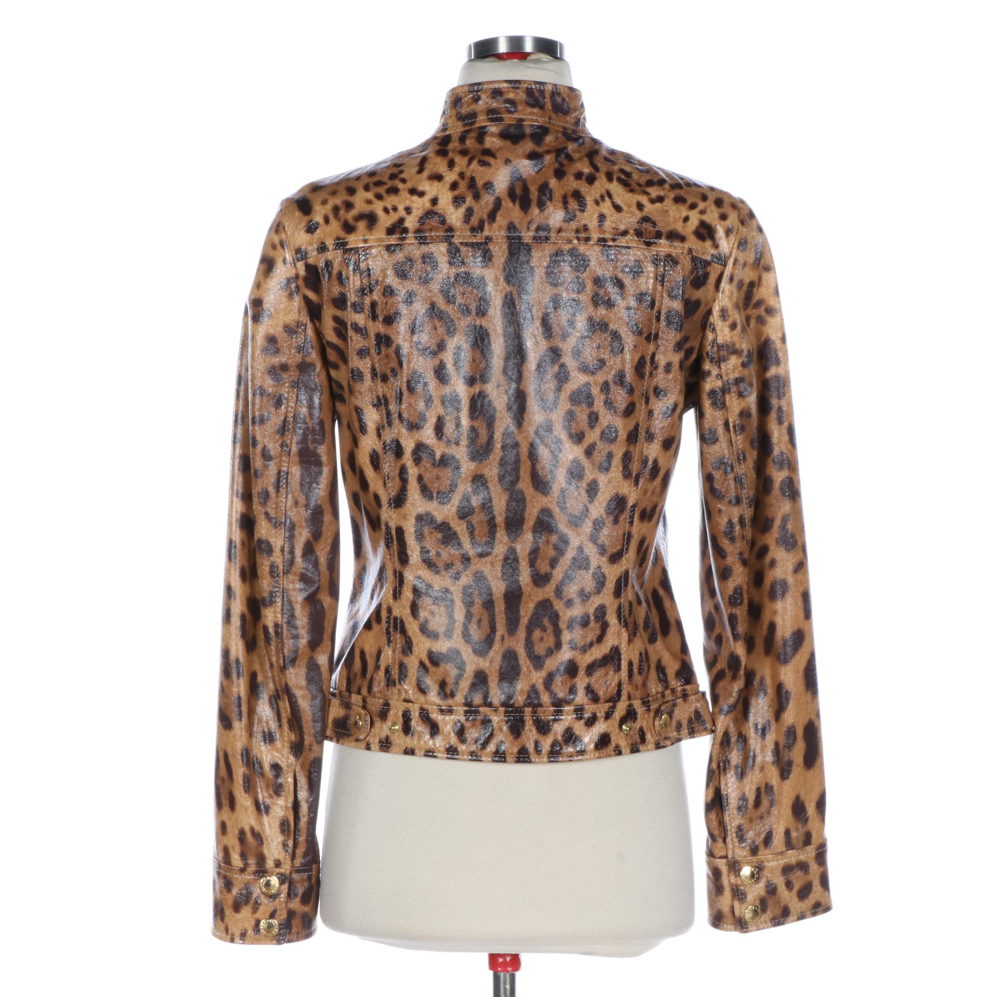 Dolce & Gabbana Leopard Print Sheepskin Jacket