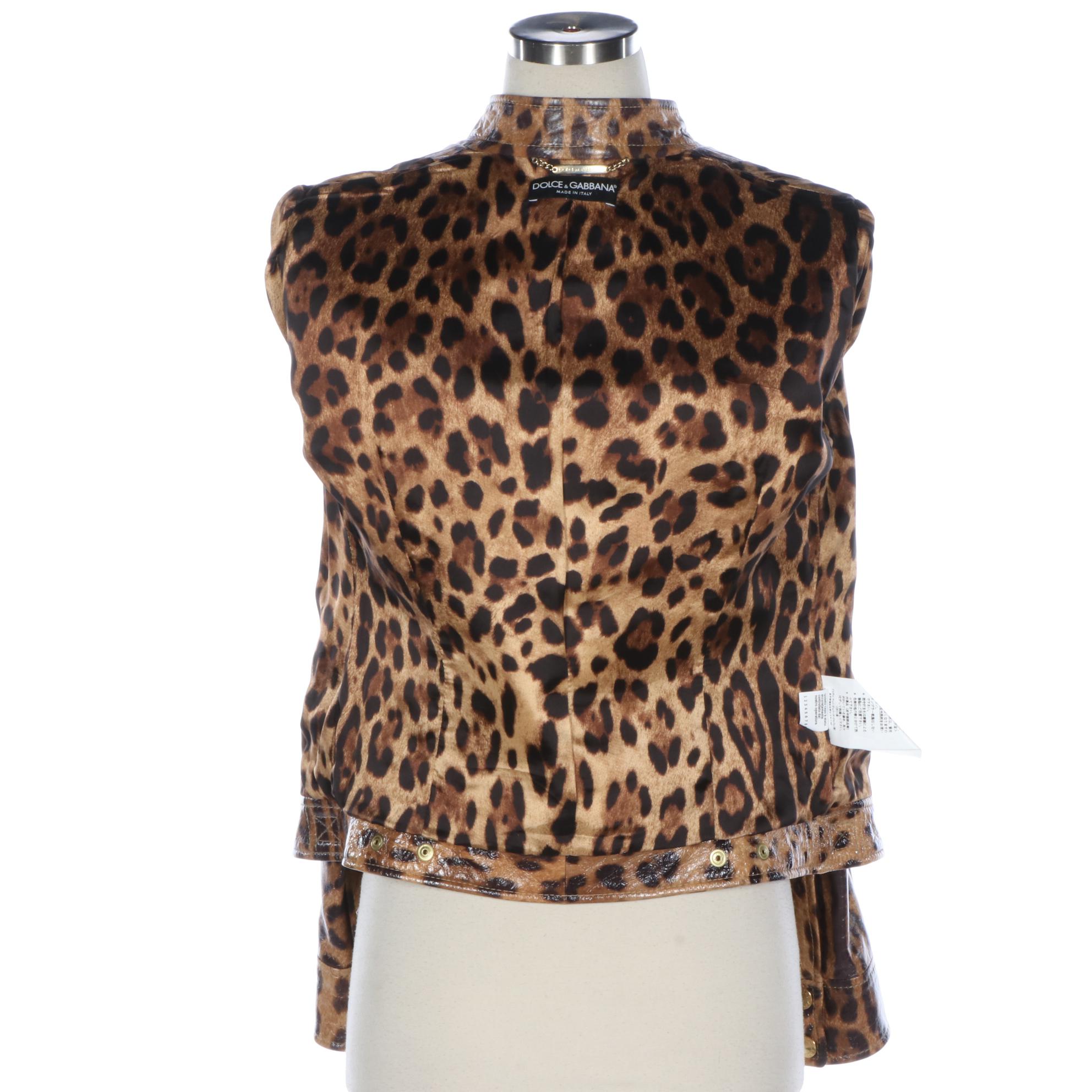 Dolce & Gabbana Leopard Print Sheepskin Jacket