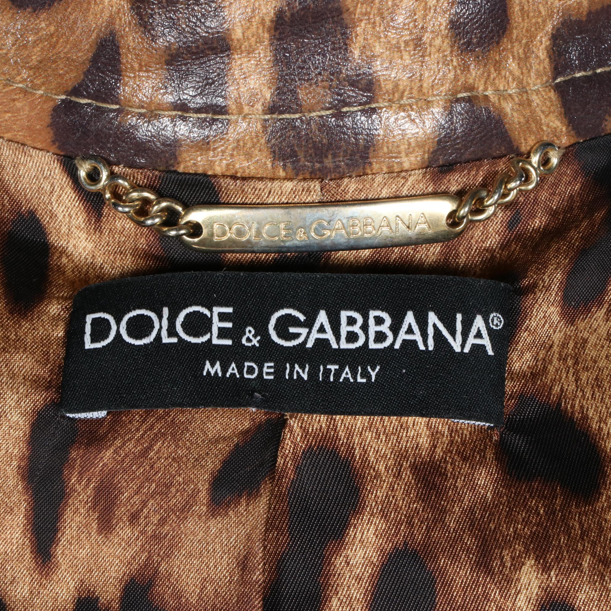 Dolce & Gabbana Leopard Print Sheepskin Jacket