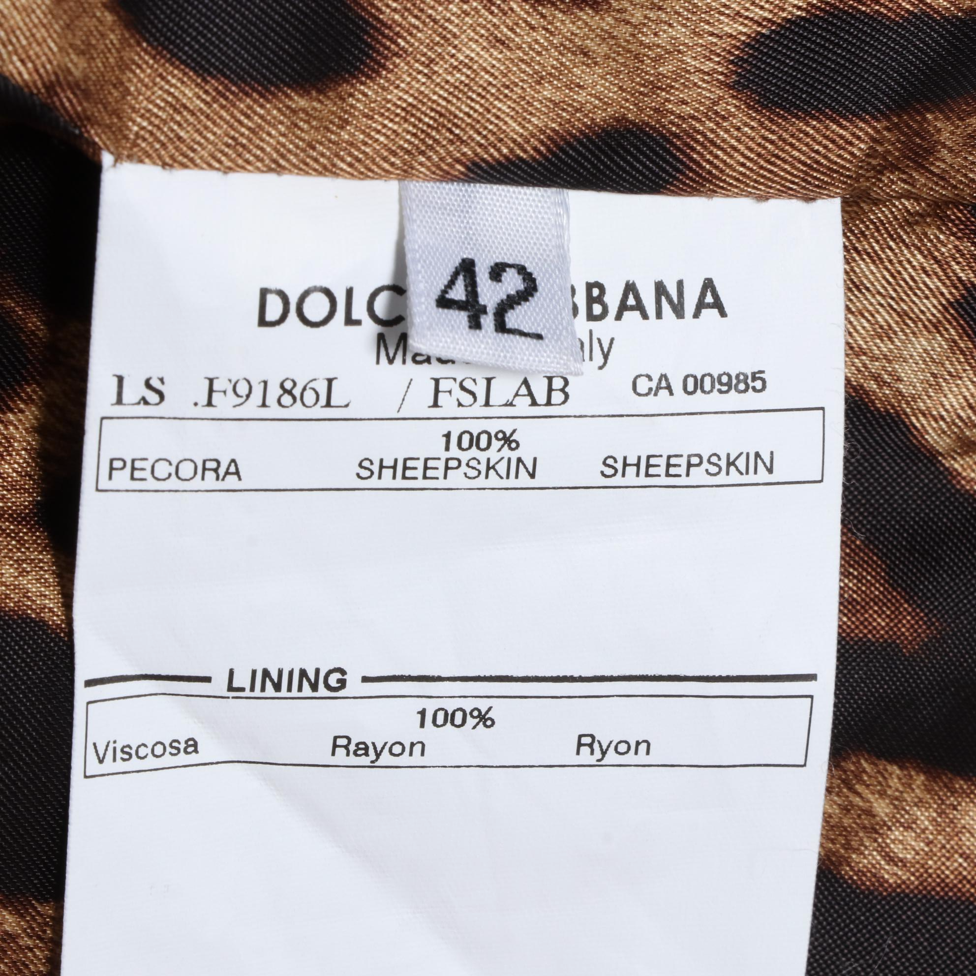 Dolce & Gabbana Leopard Print Sheepskin Jacket