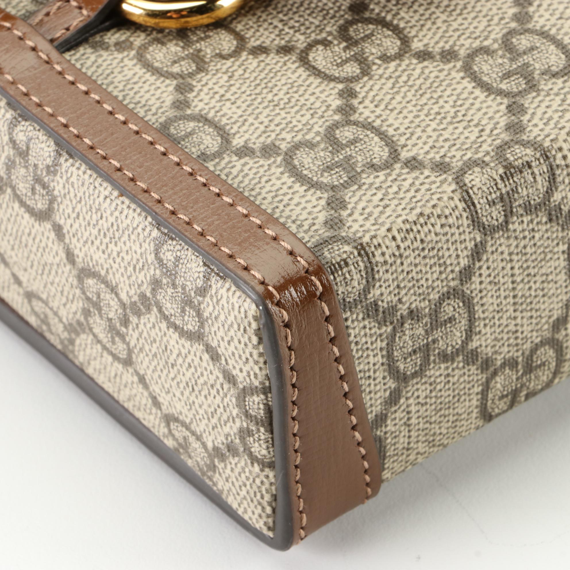 Gucci Horsebit 1955 Mini Bag in GG Supreme Canvas and Leather