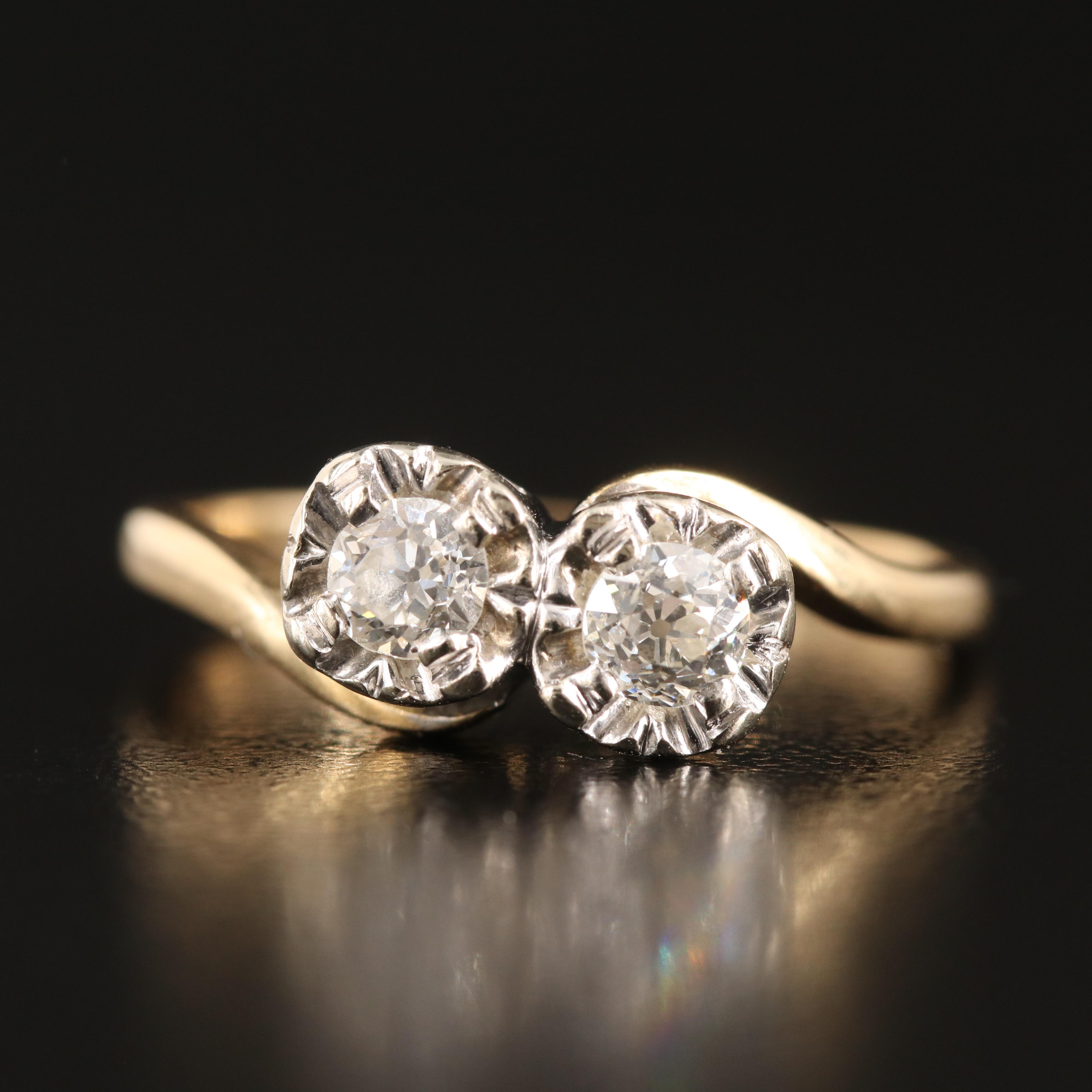 14K 0.40 CTW Diamond Toi et Moi Ring