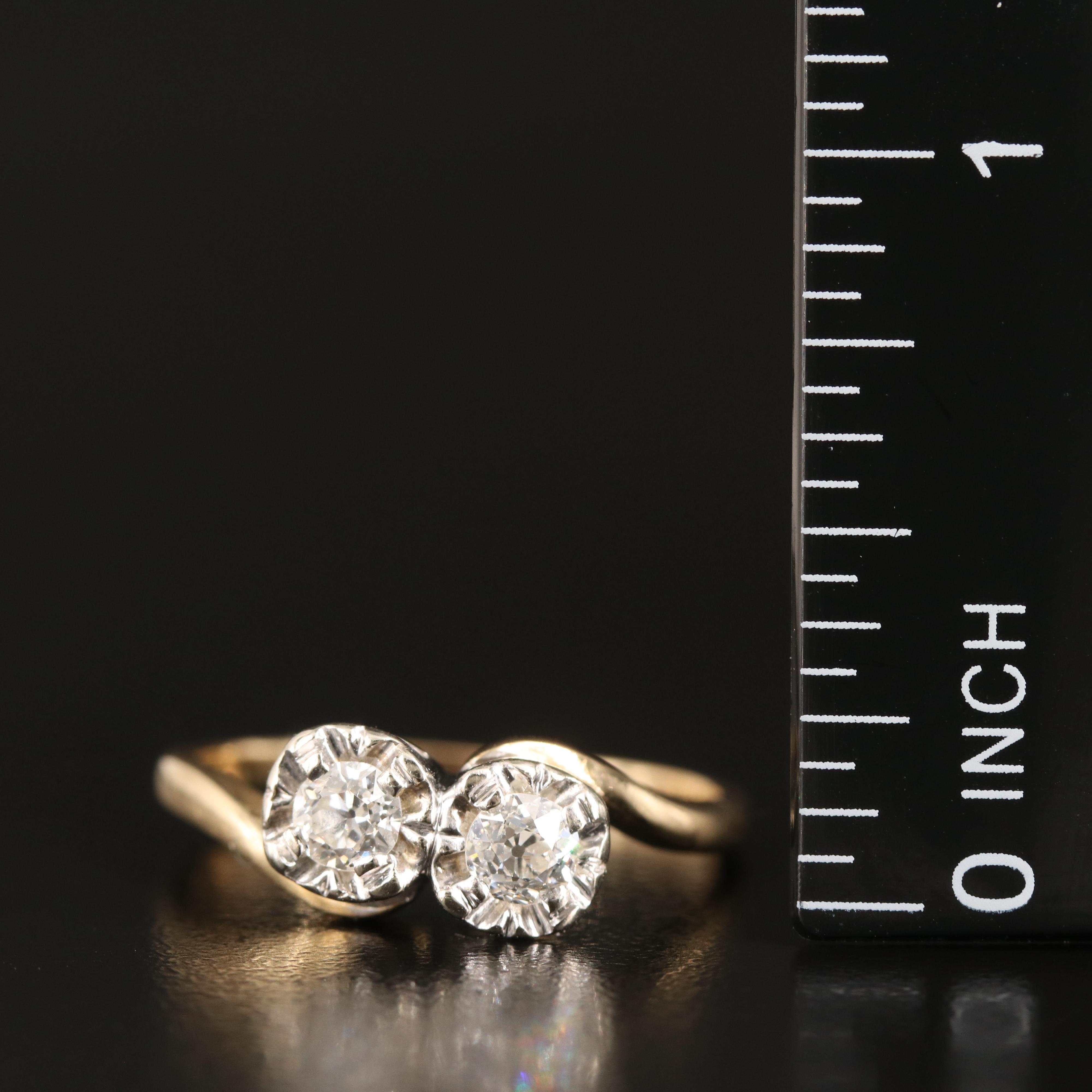 14K 0.40 CTW Diamond Toi et Moi Ring